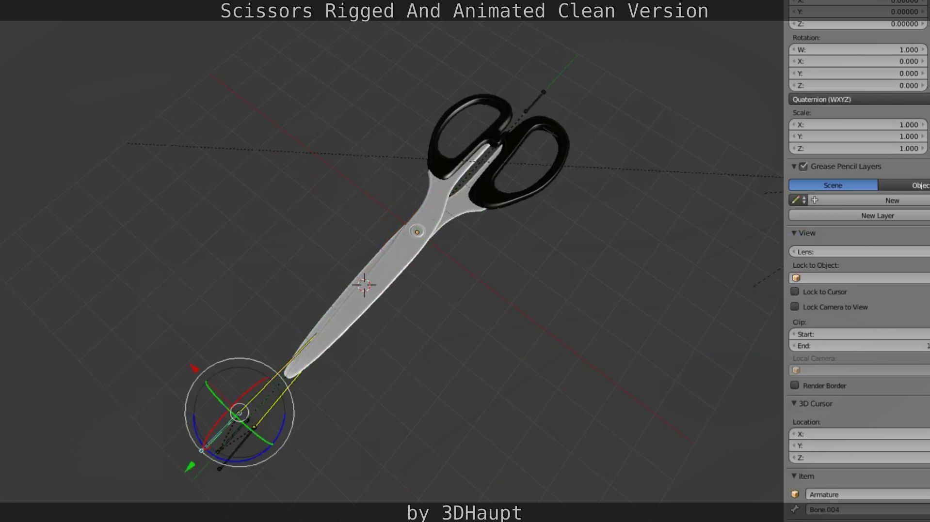 Scissors Rigged And Animated Clean Version Low-poly 3D model_94