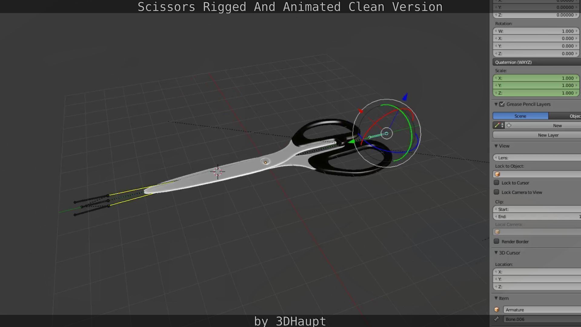 Scissors Rigged And Animated Clean Version Low-poly 3D model_105