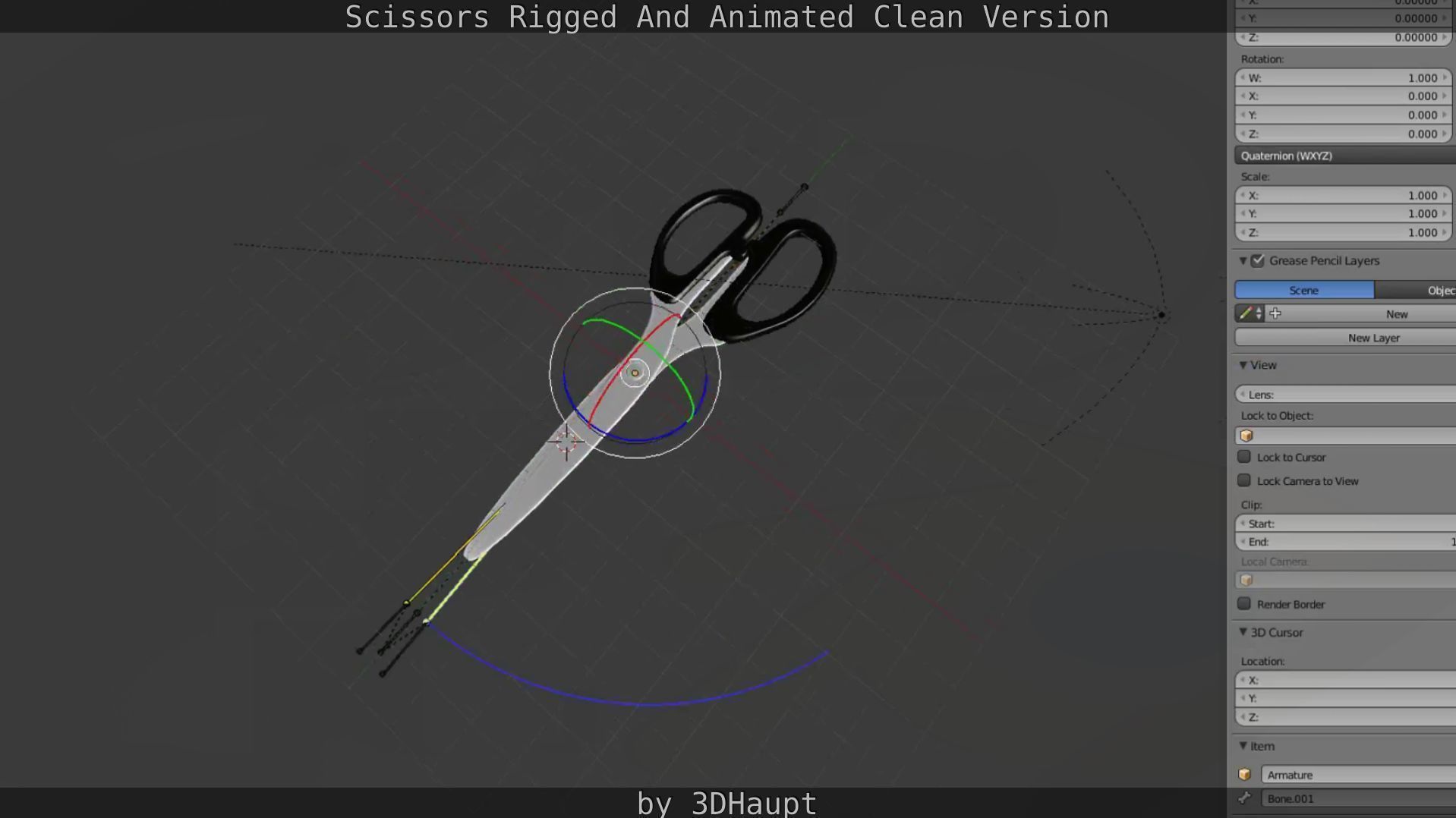 Scissors Rigged And Animated Clean Version Low-poly 3D model_93