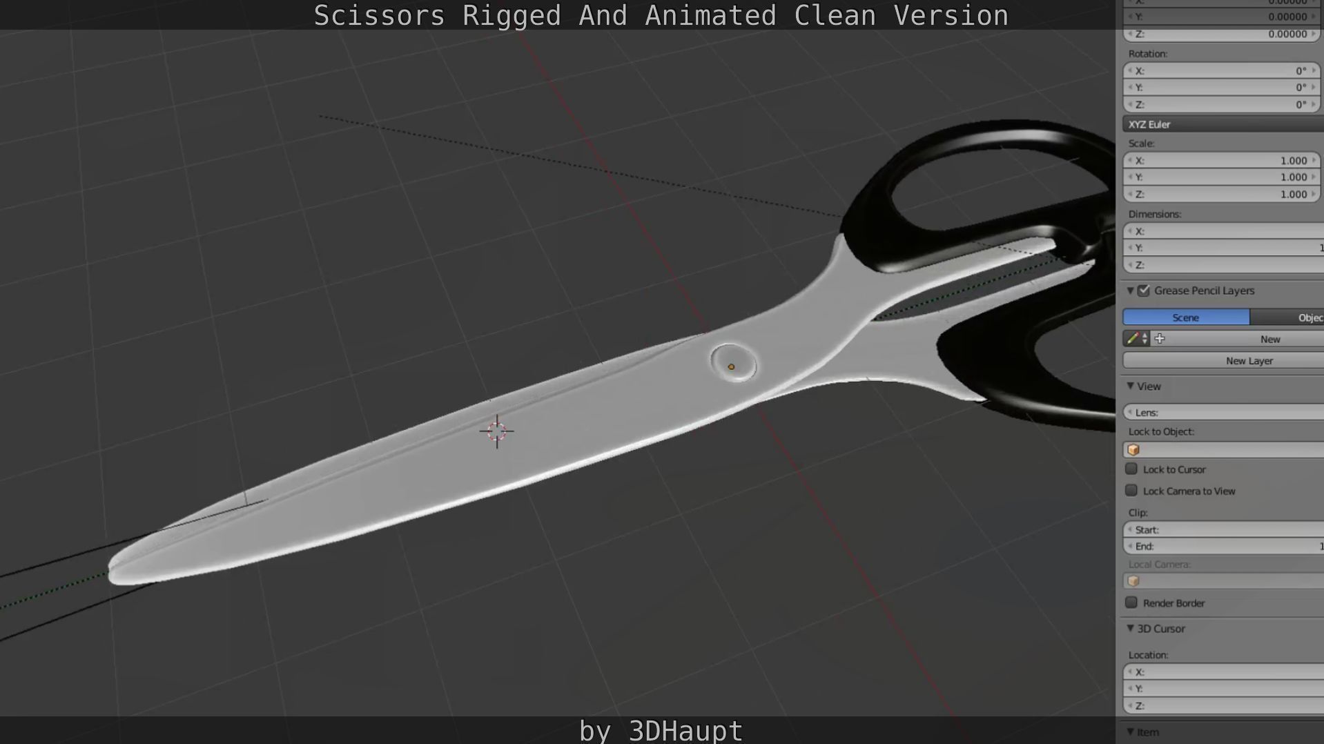 Scissors Rigged And Animated Clean Version Low-poly 3D model_86