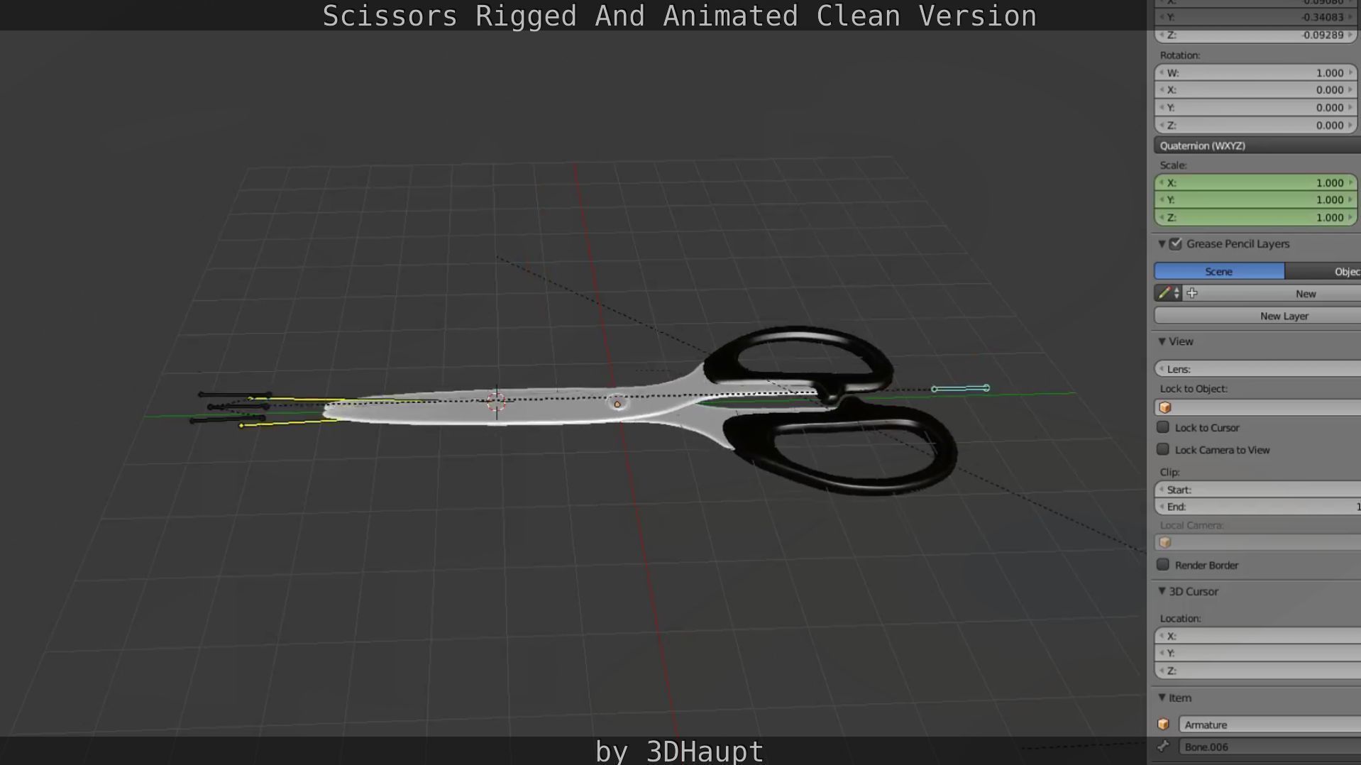Scissors Rigged And Animated Clean Version Low-poly 3D model_101