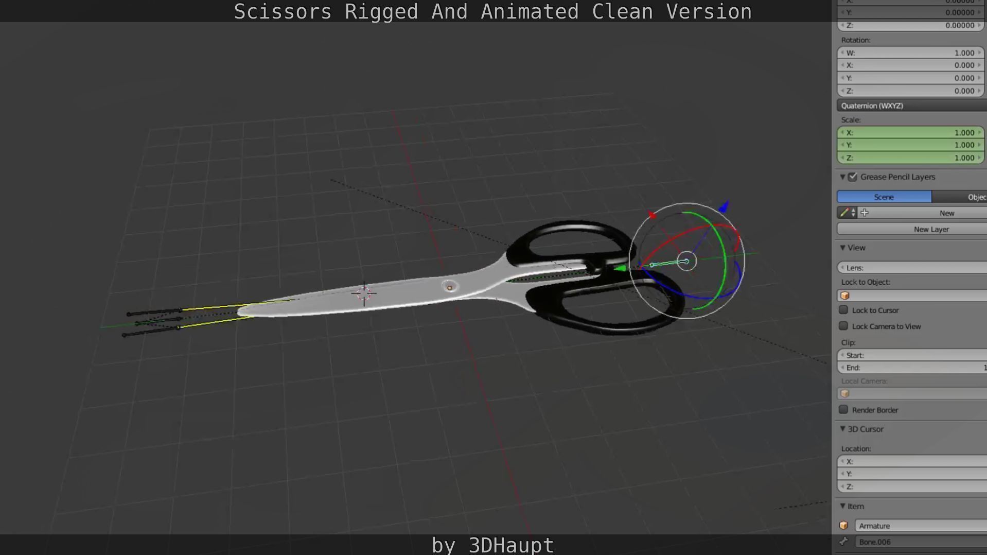 Scissors Rigged And Animated Clean Version Low-poly 3D model_102