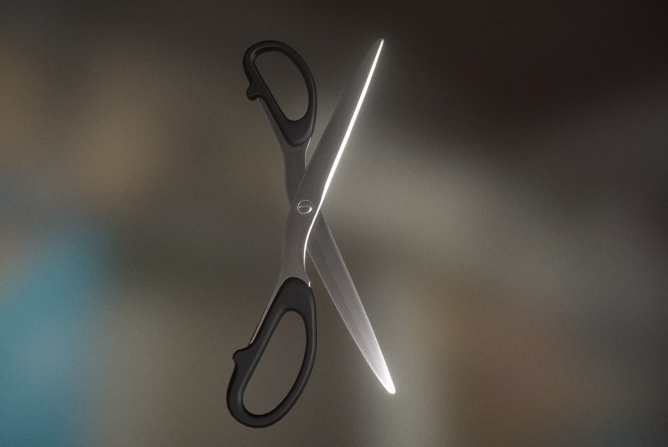 Scissors Rigged And Animated Clean Version Low-poly 3D model_13