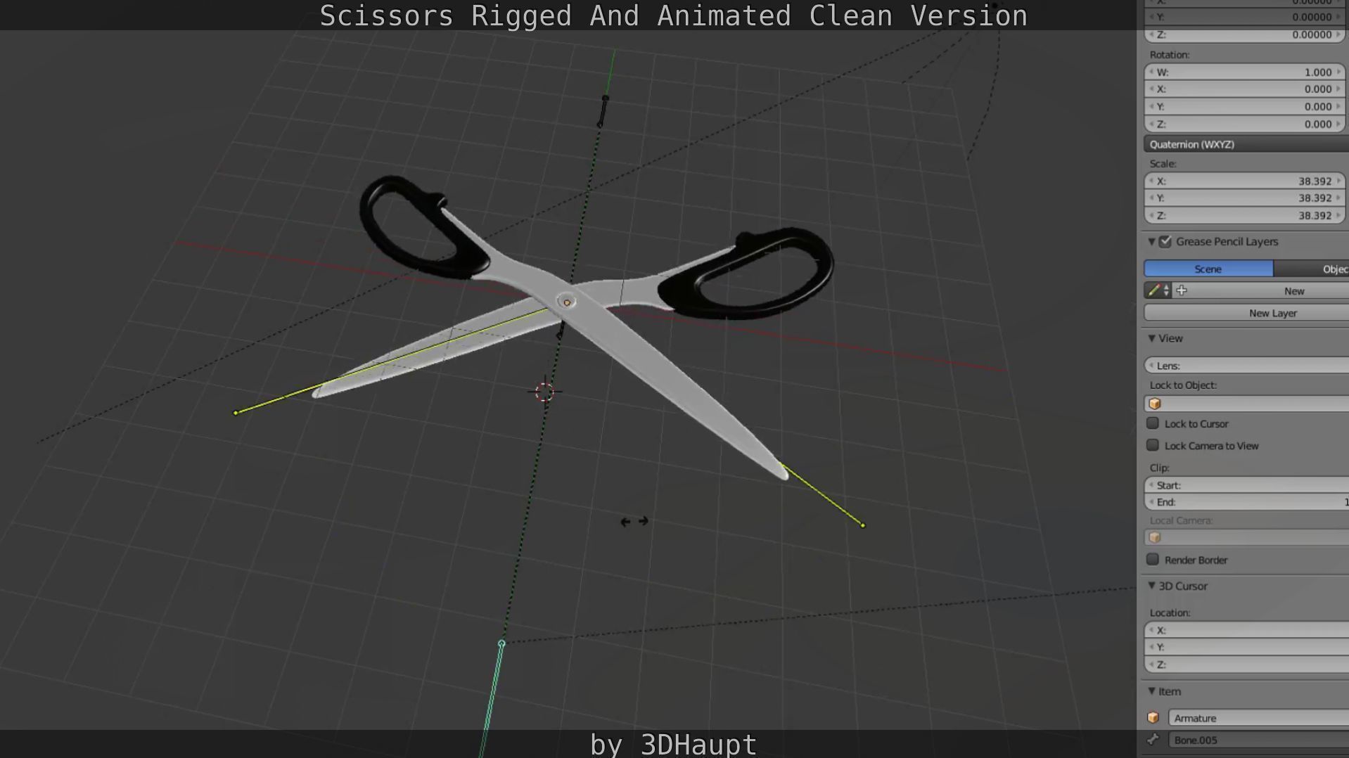 Scissors Rigged And Animated Clean Version Low-poly 3D model_98