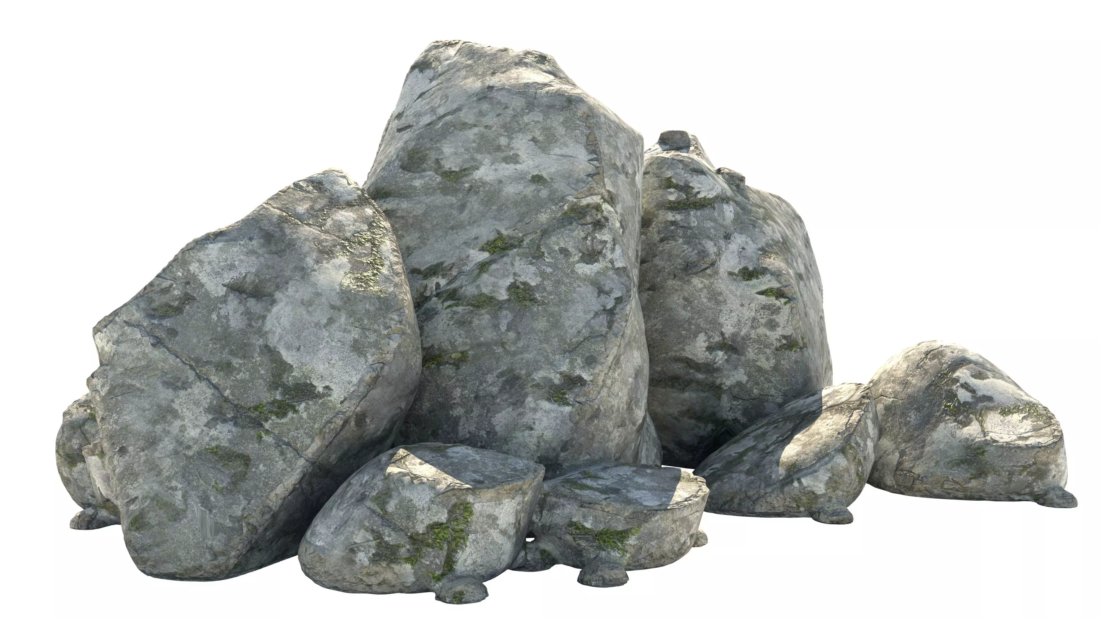 white rock pile Low-poly 3D model
