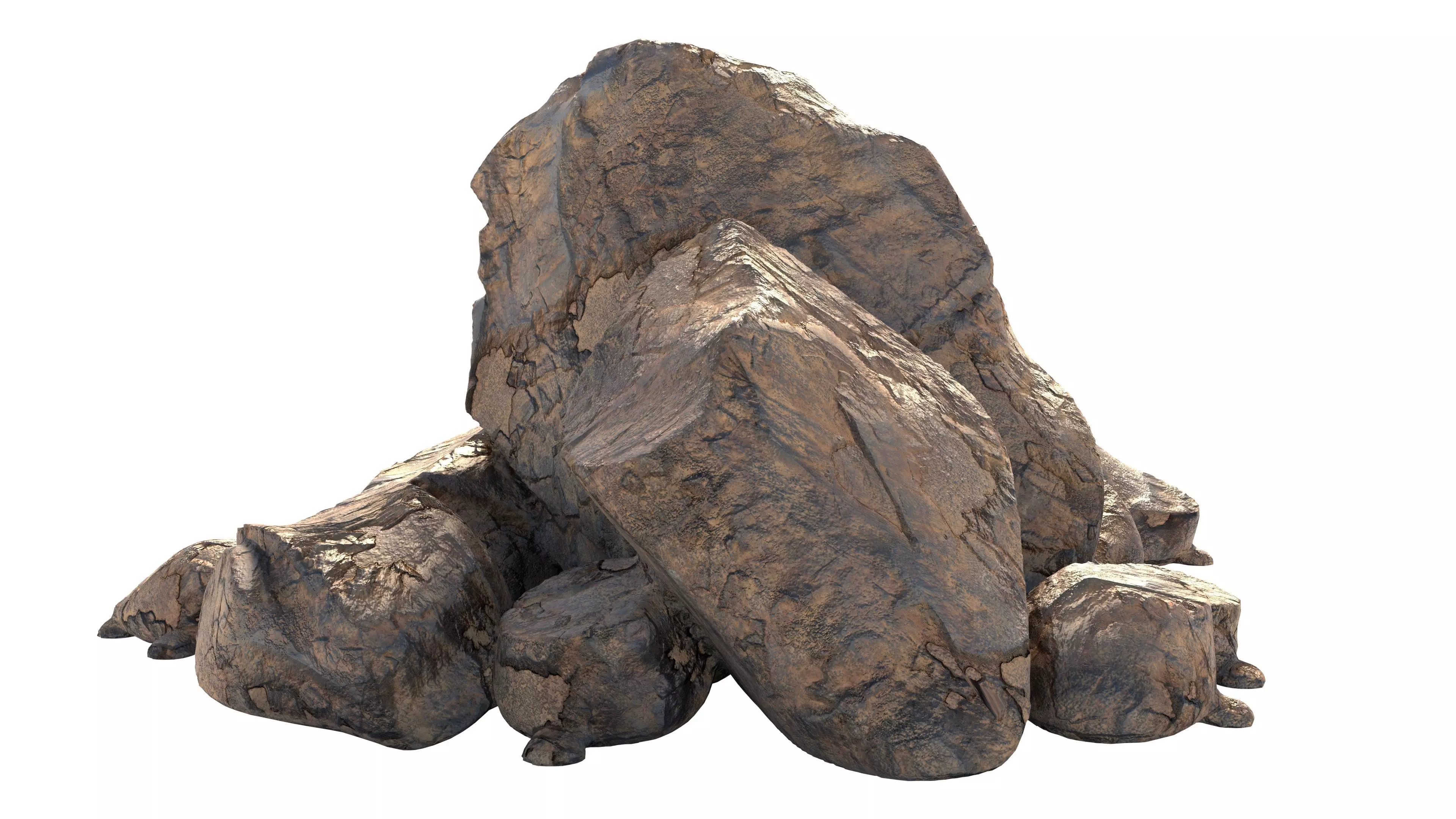 Sand rock pile Low-poly 3D model