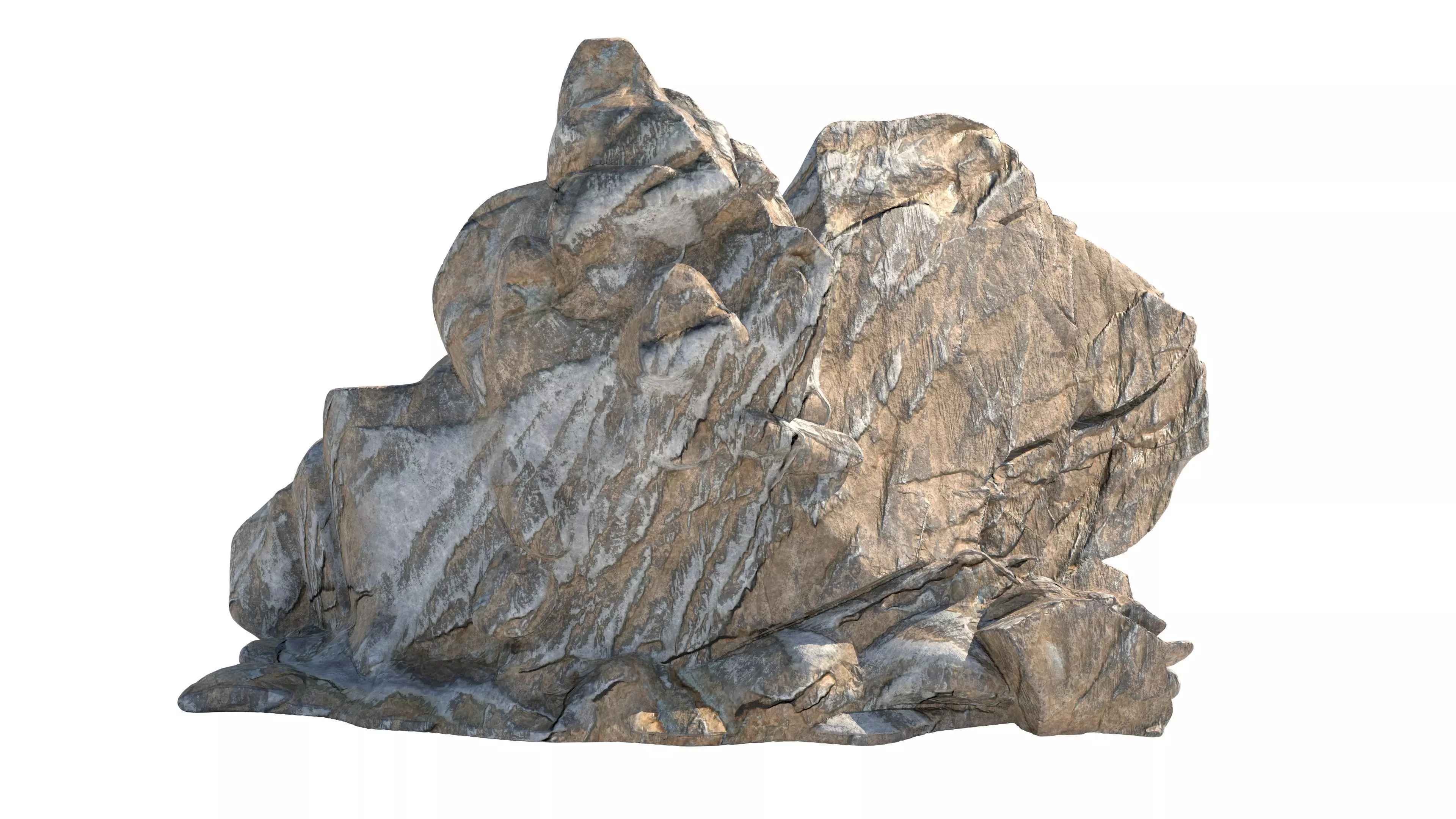 Cliff rock grey Low-poly 3D model