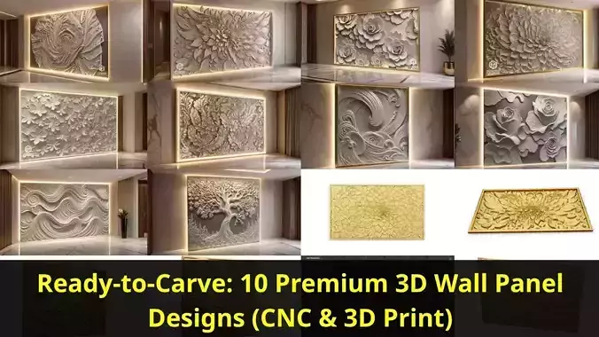 Premium 3D Panels CNC Print Ready Vol 6 3D Model Collection
