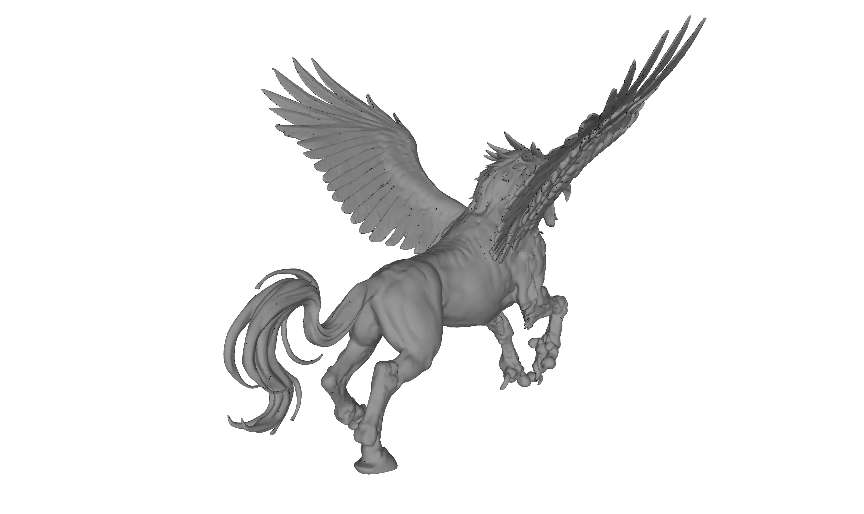Mystic Hippogriff 3D Sculpture for High Detail Printing 3D print model_3