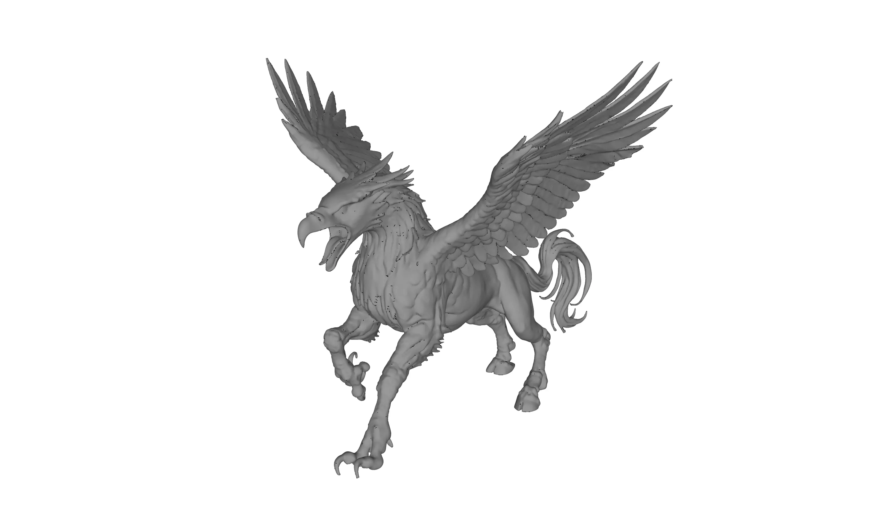 Mystic Hippogriff 3D Sculpture for High Detail Printing 3D print model_6