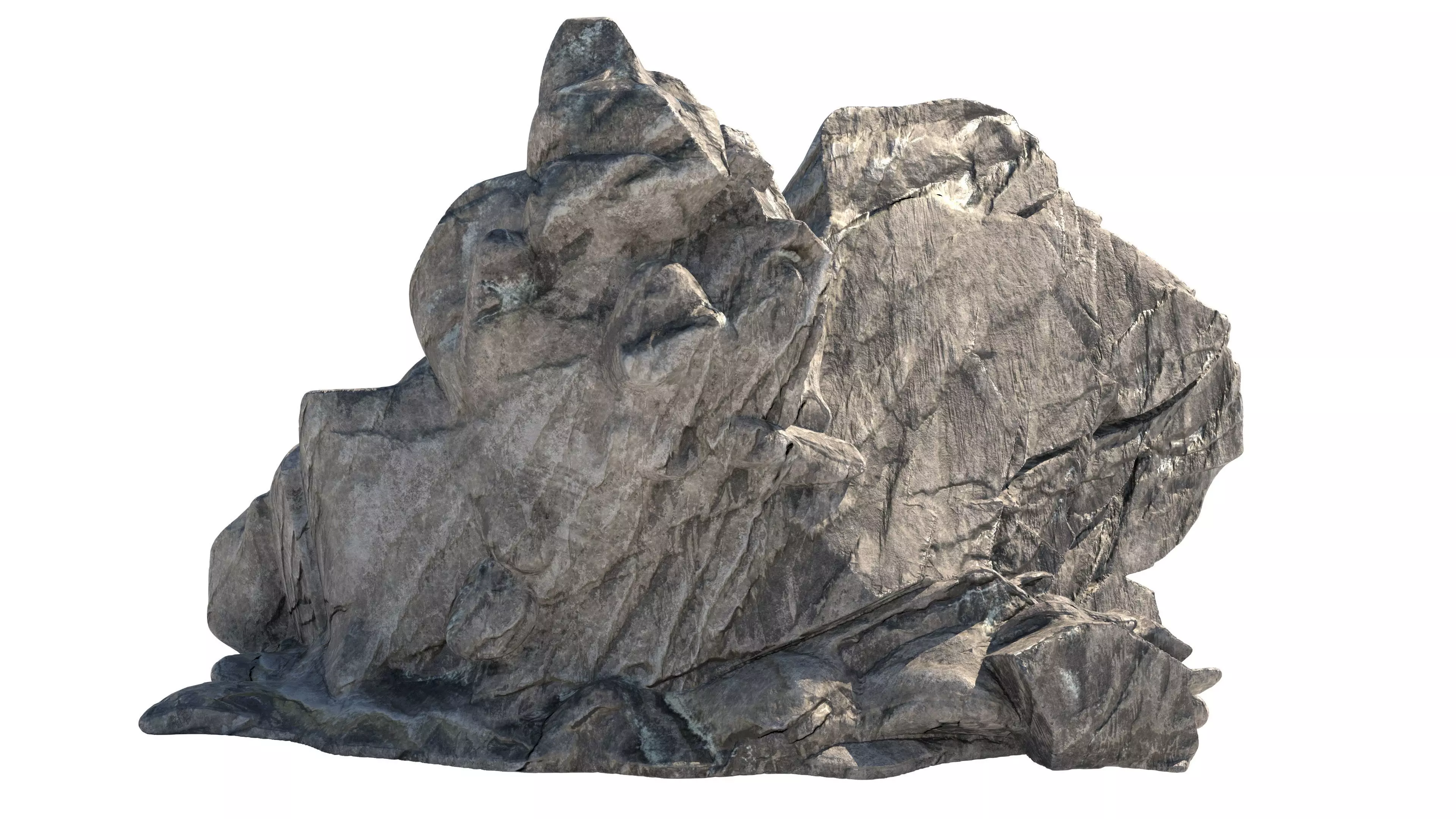 Cliff rock grey 1 Low-poly 3D model
