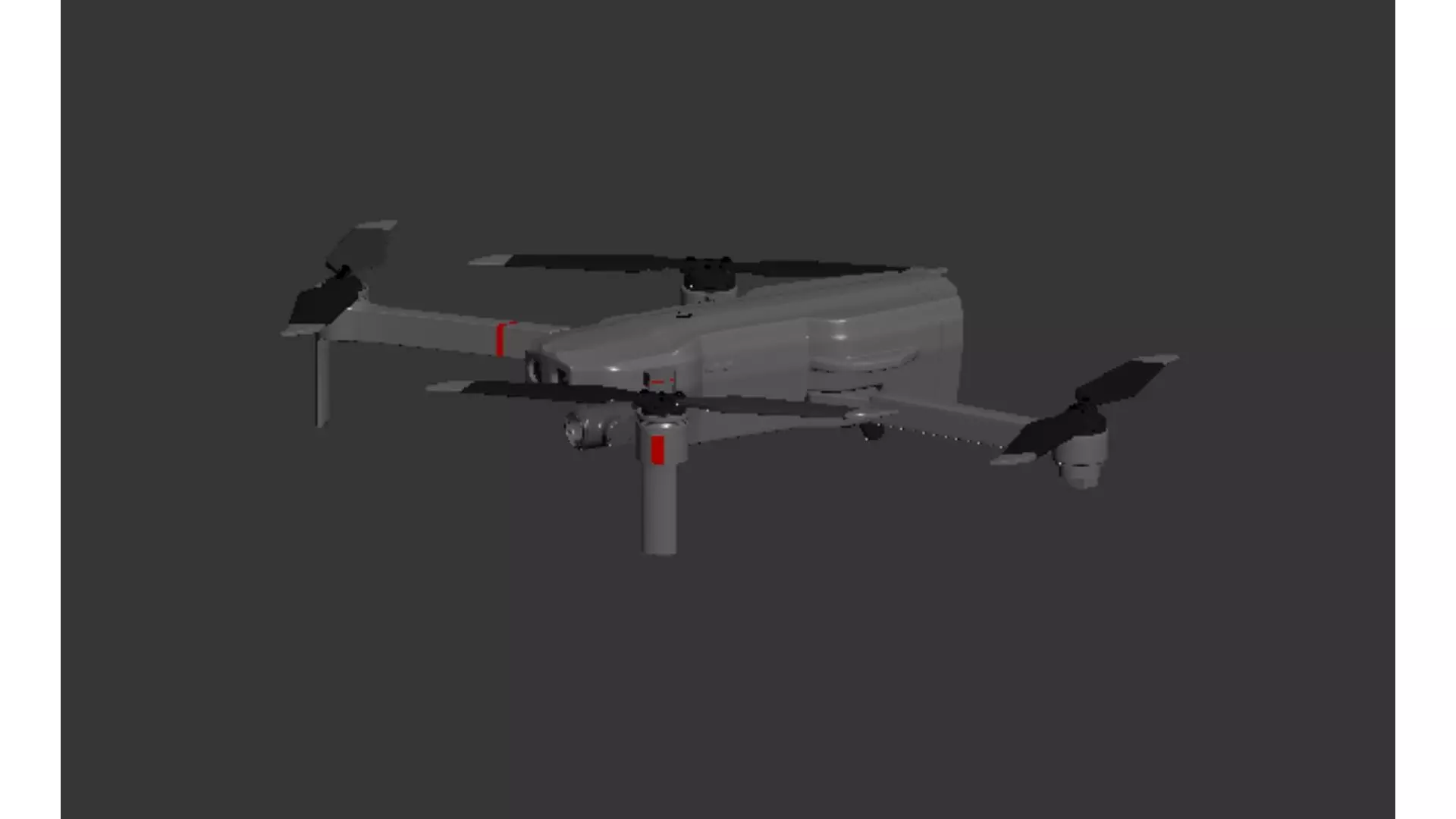 White quadcopter drone Low-poly 3D model_4