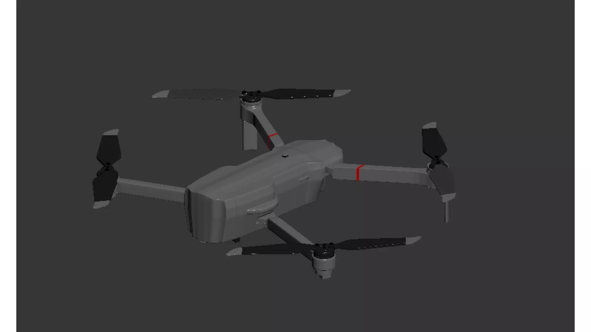 White quadcopter drone Low-poly 3D model_5