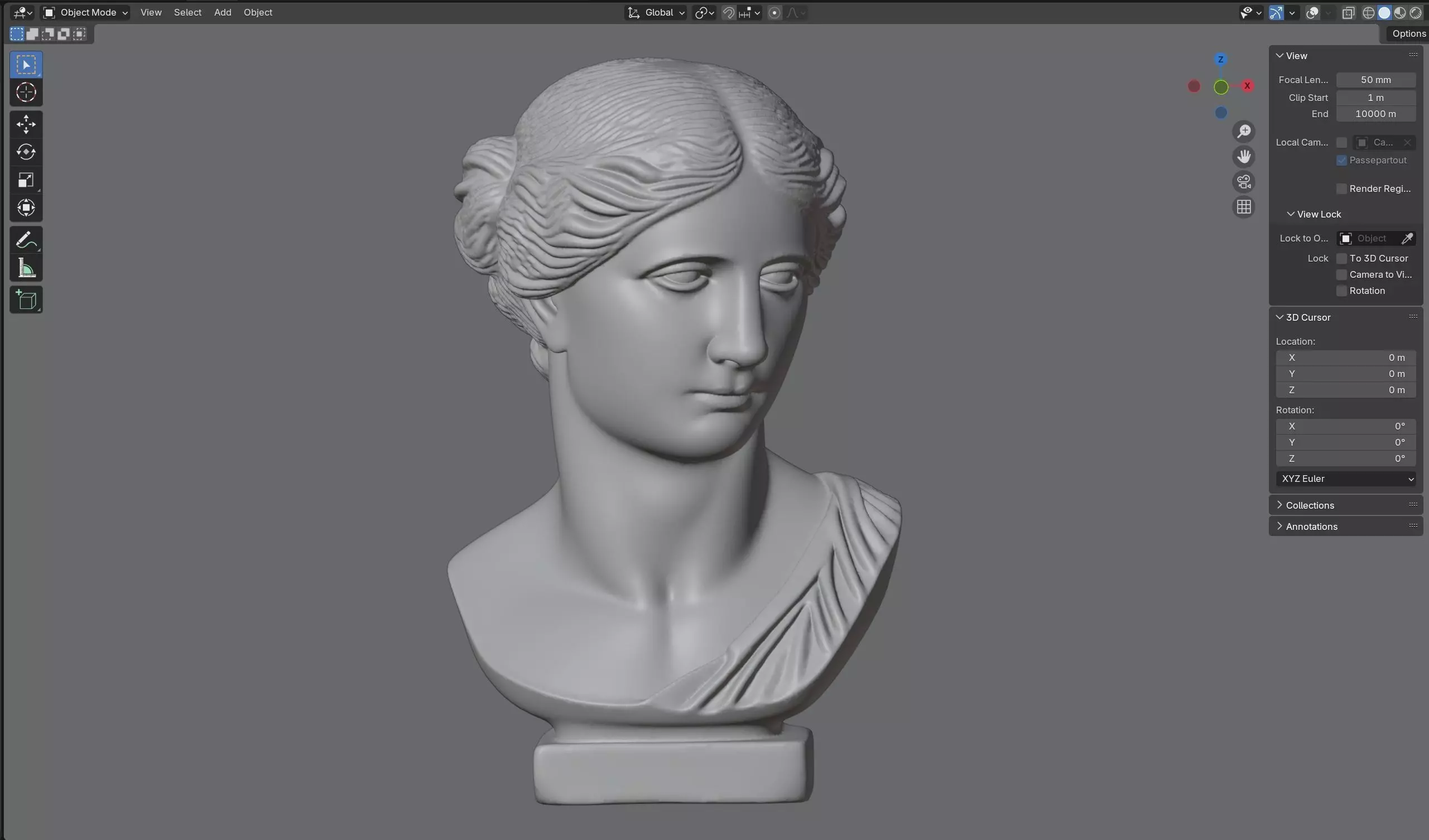 venus bust Low-poly 3D model_6