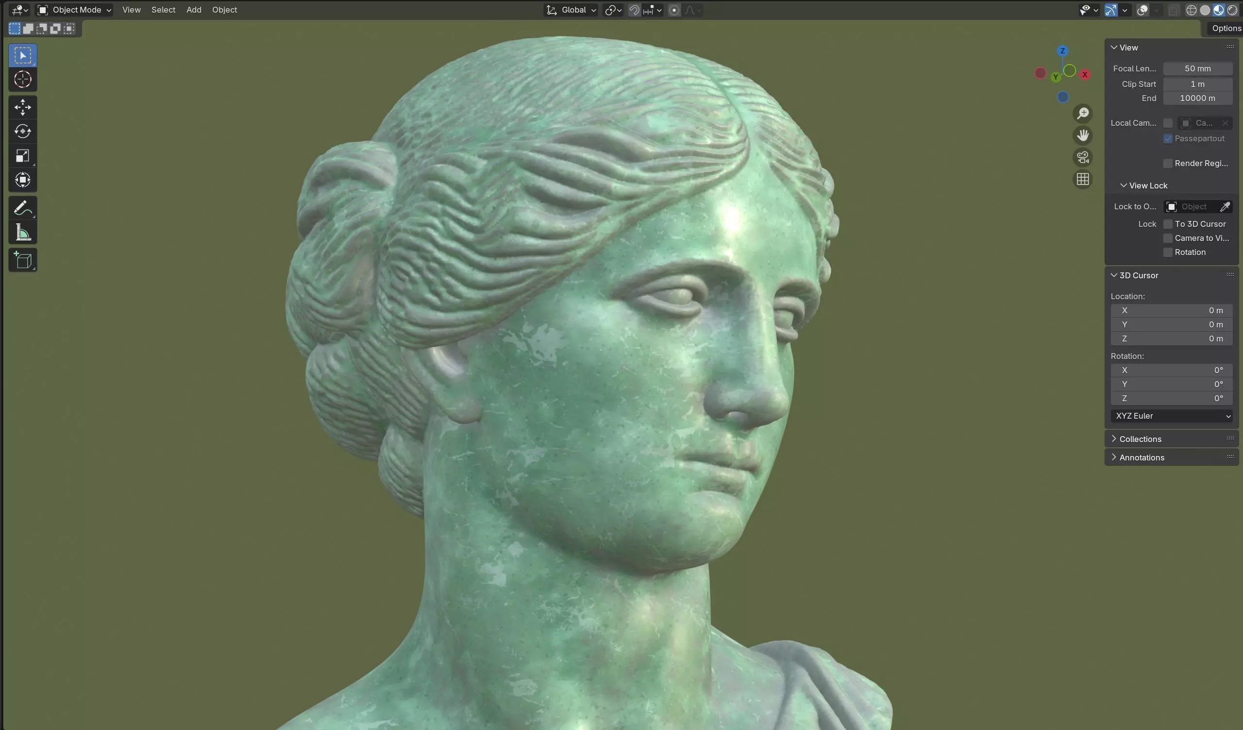 venus bust Low-poly 3D model_5