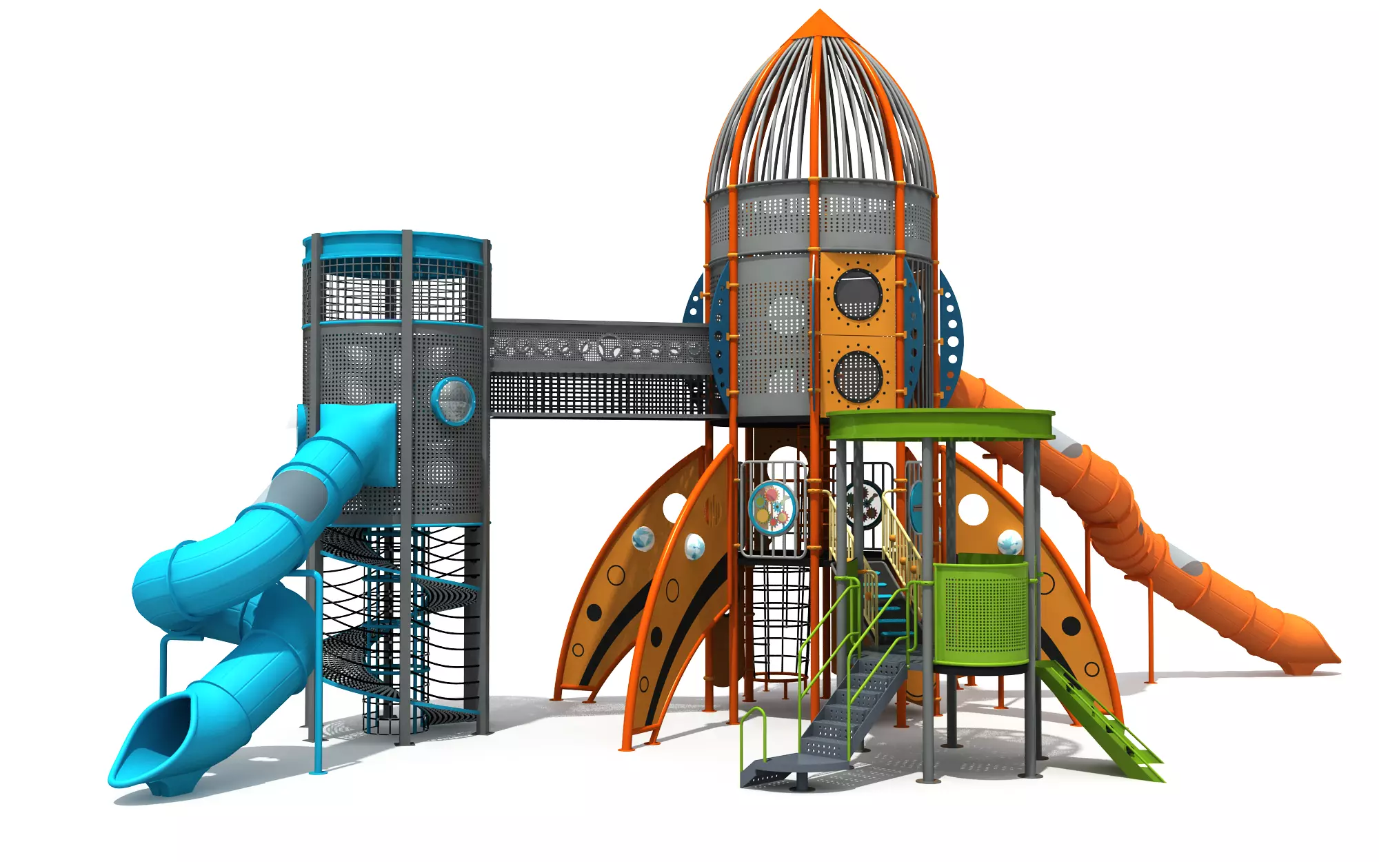 Kids outdoor commercial play structure 3D model 3D model_3