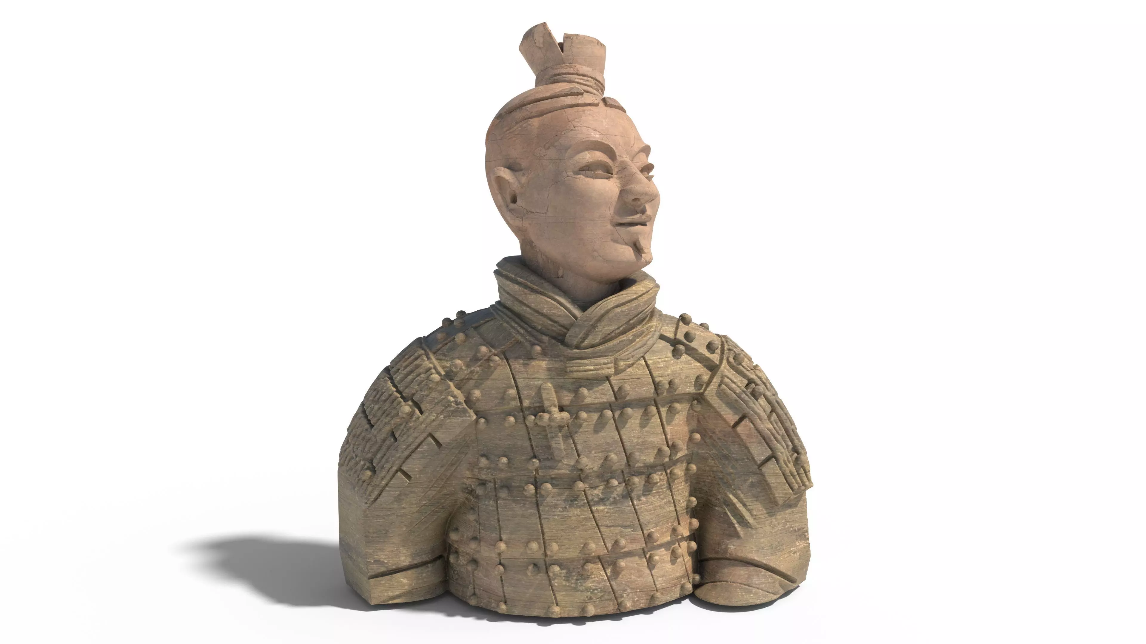Terracotta Warriors bust Low-poly 3D model