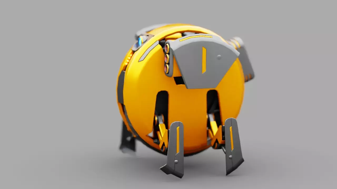 UTILITY Robot rigged animated characer Free low-poly 3D model_2