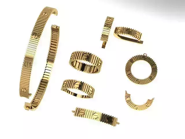 jewelry set Luxury   Elegant Gold Screw 