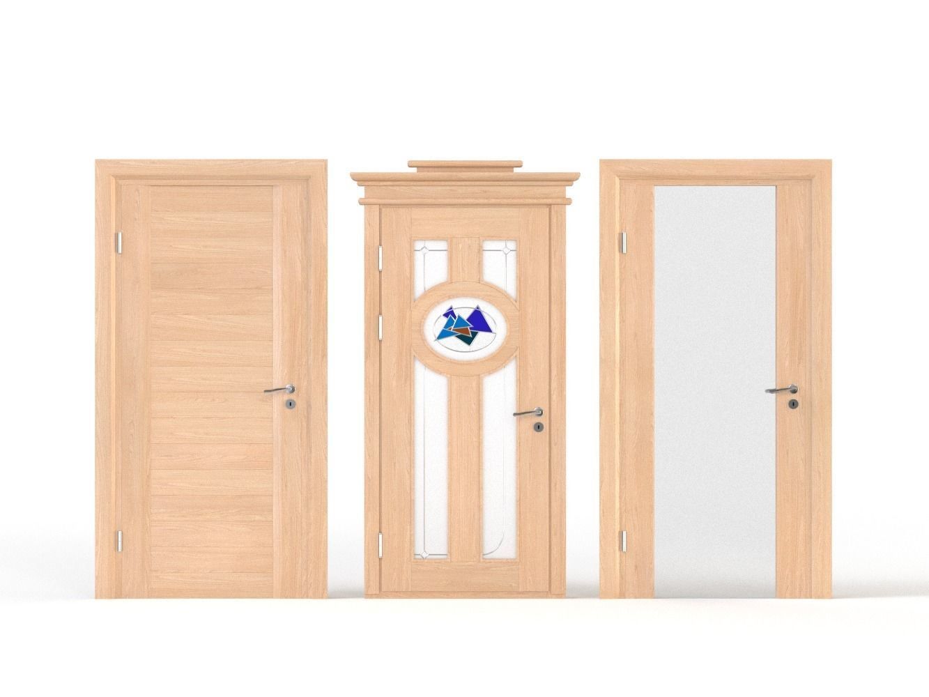 Doors Pack 4 Low-poly 3D model_0