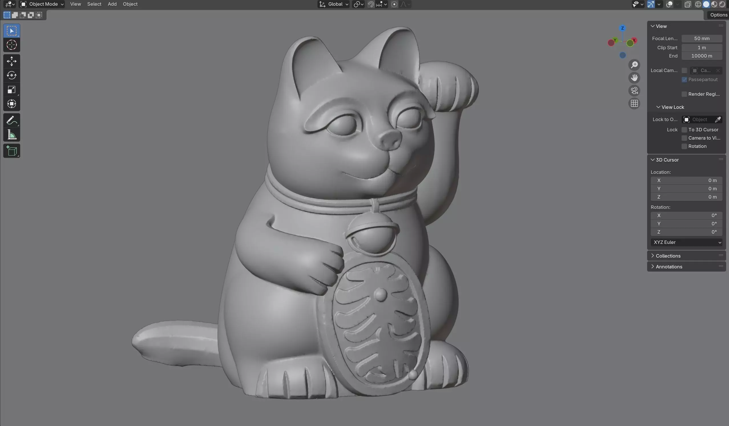 lucky cat Low-poly 3D model_6