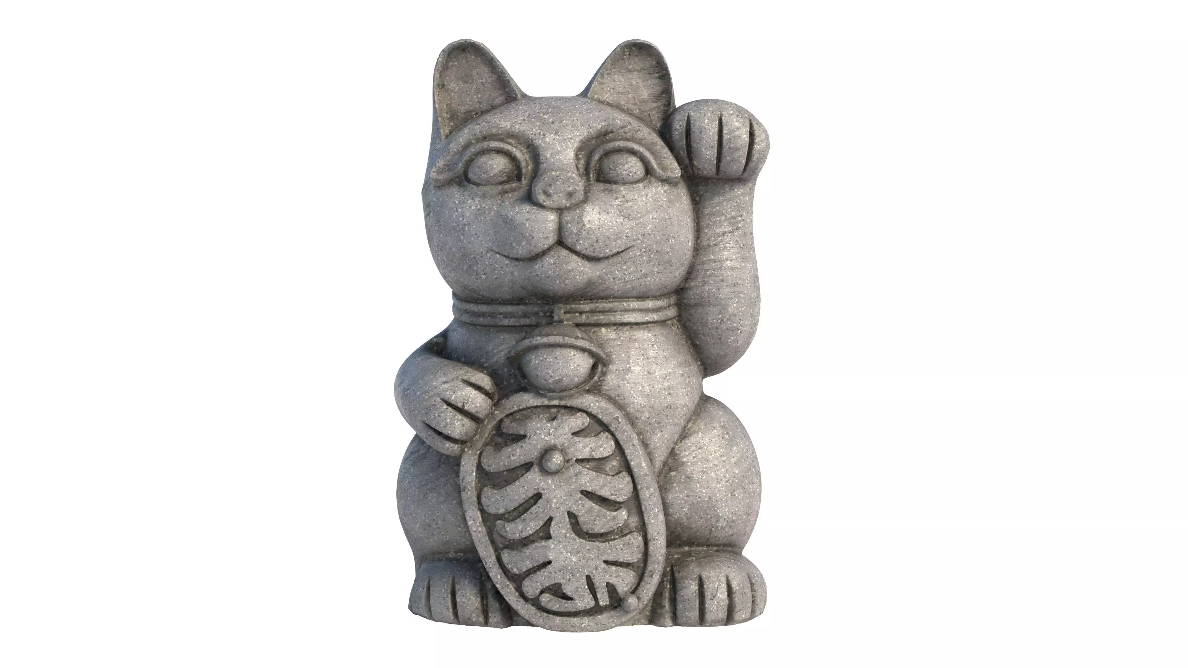lucky cat Low-poly 3D model_1