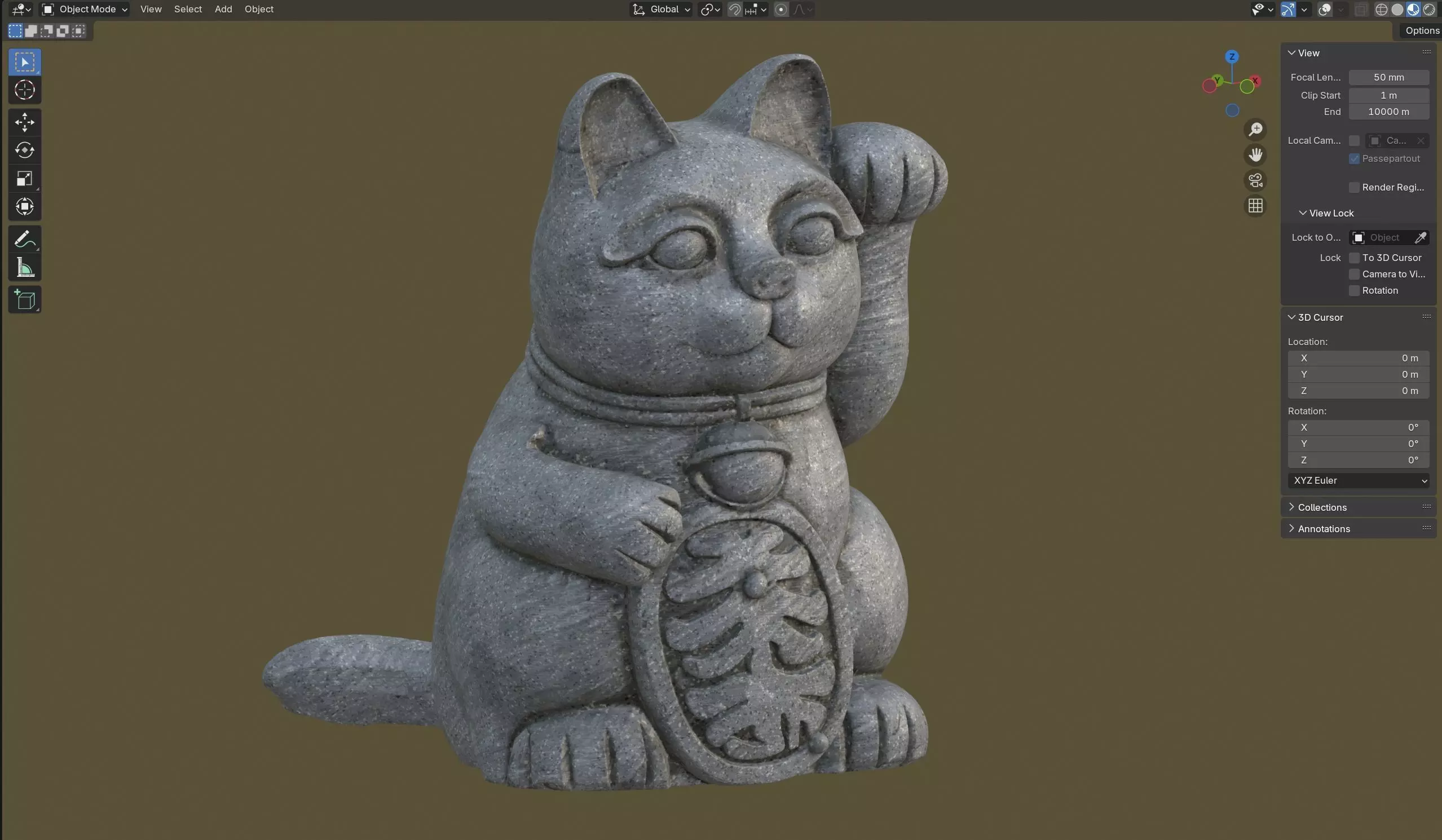 lucky cat Low-poly 3D model_5