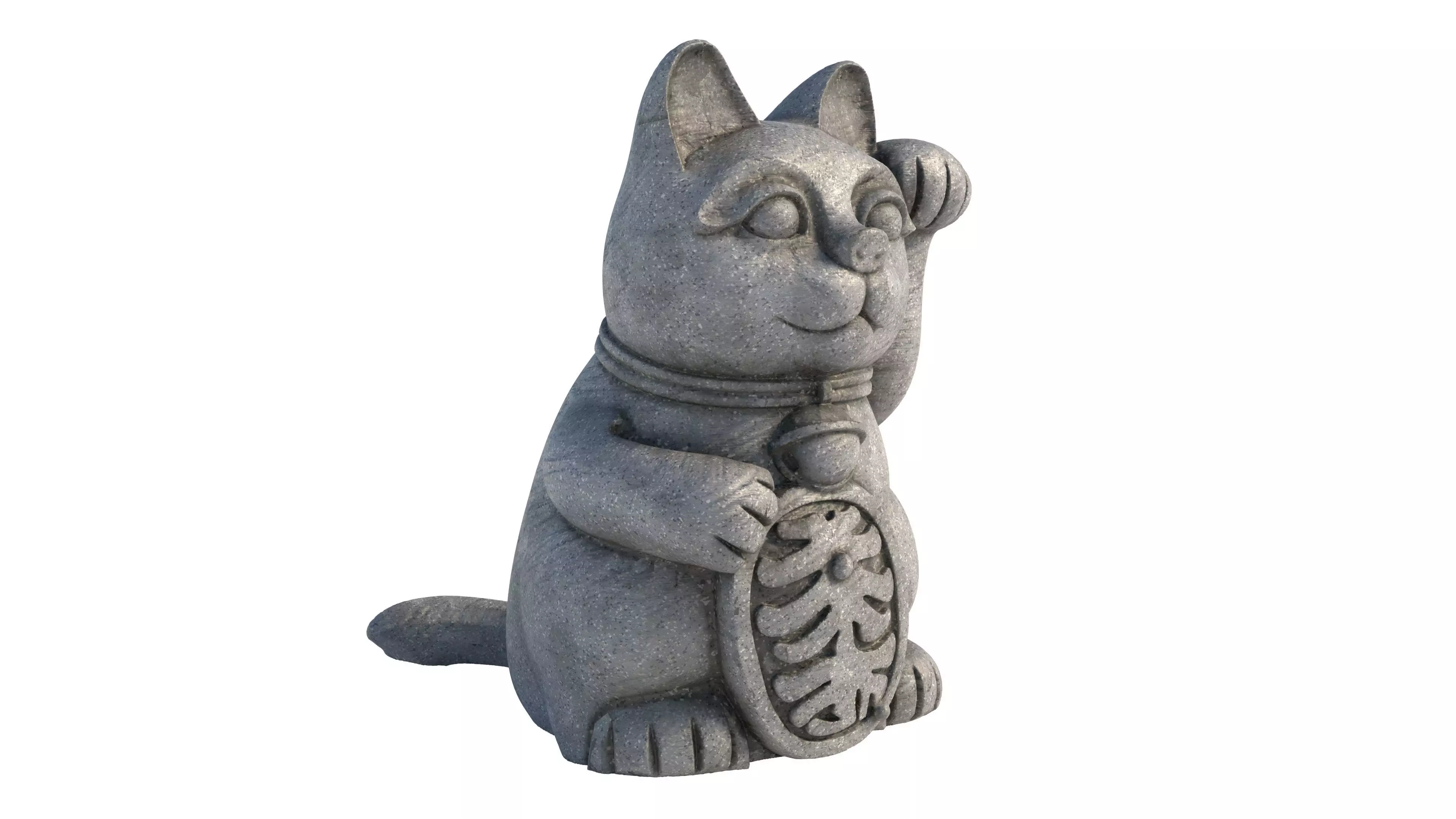 lucky cat Low-poly 3D model_2