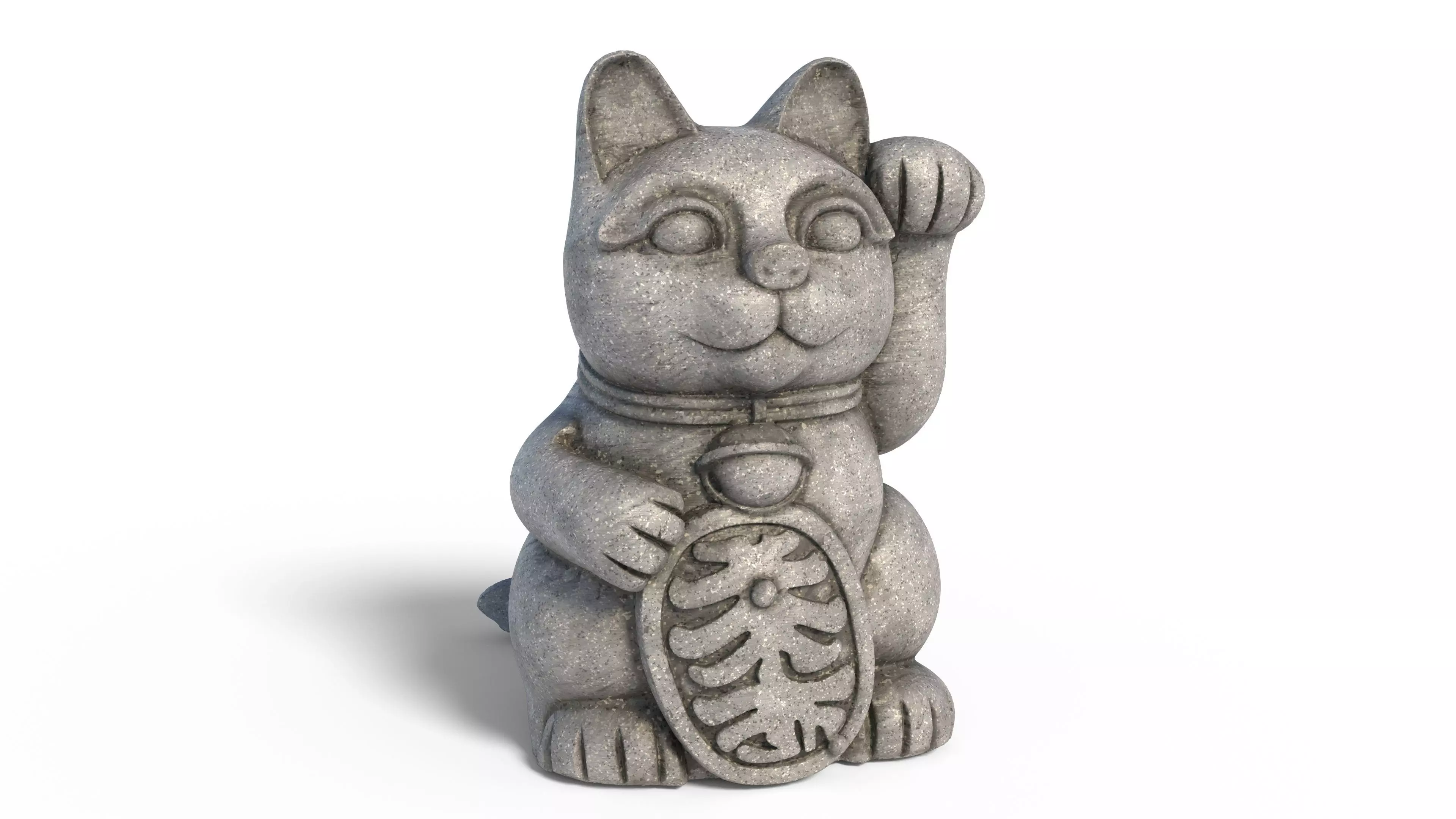 lucky cat Low-poly 3D model_0