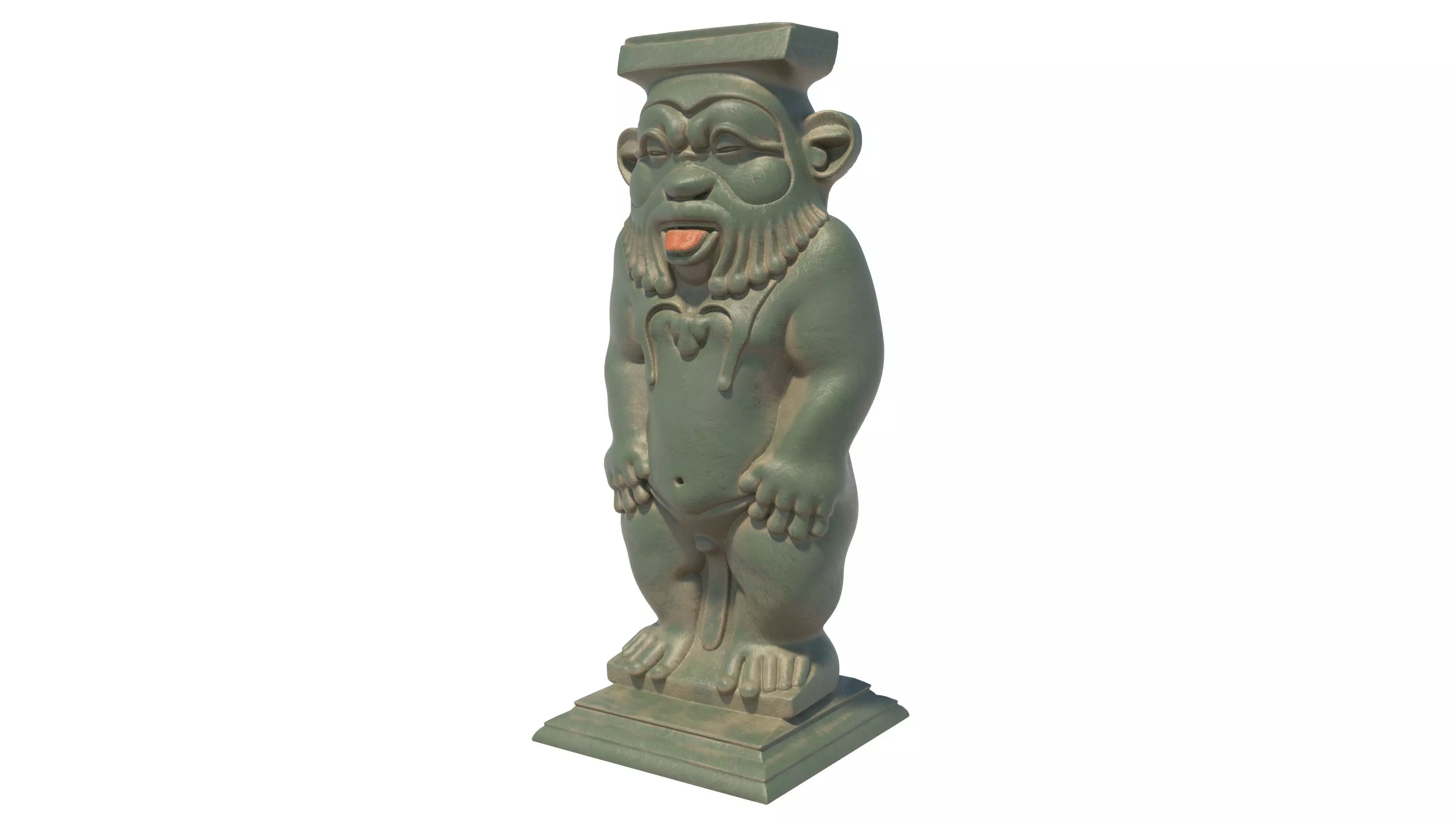 Bes statue Low-poly 3D model_1