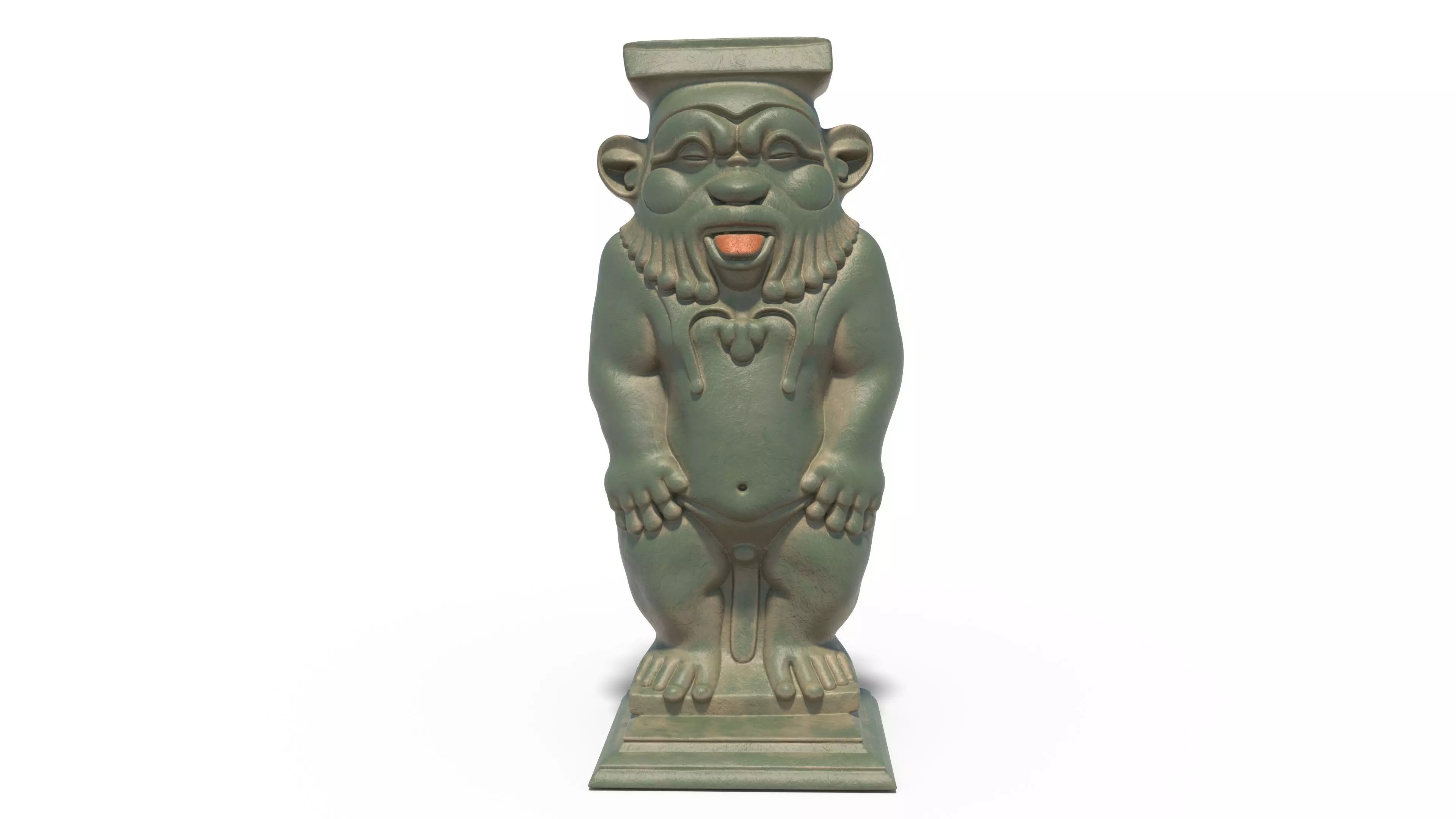 Bes statue Low-poly 3D model_0