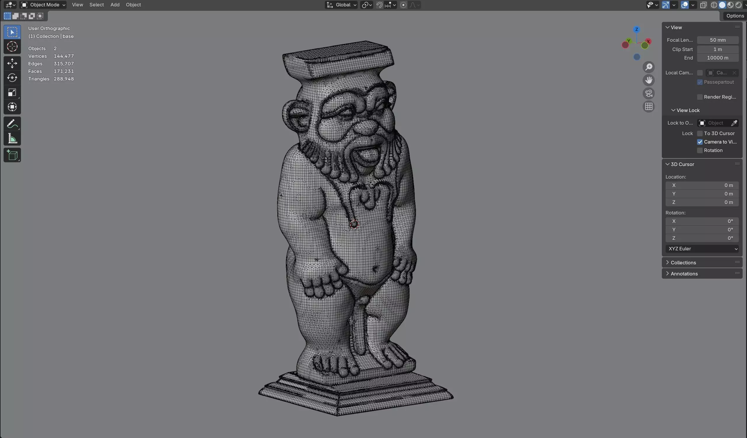 Bes statue Low-poly 3D model_9