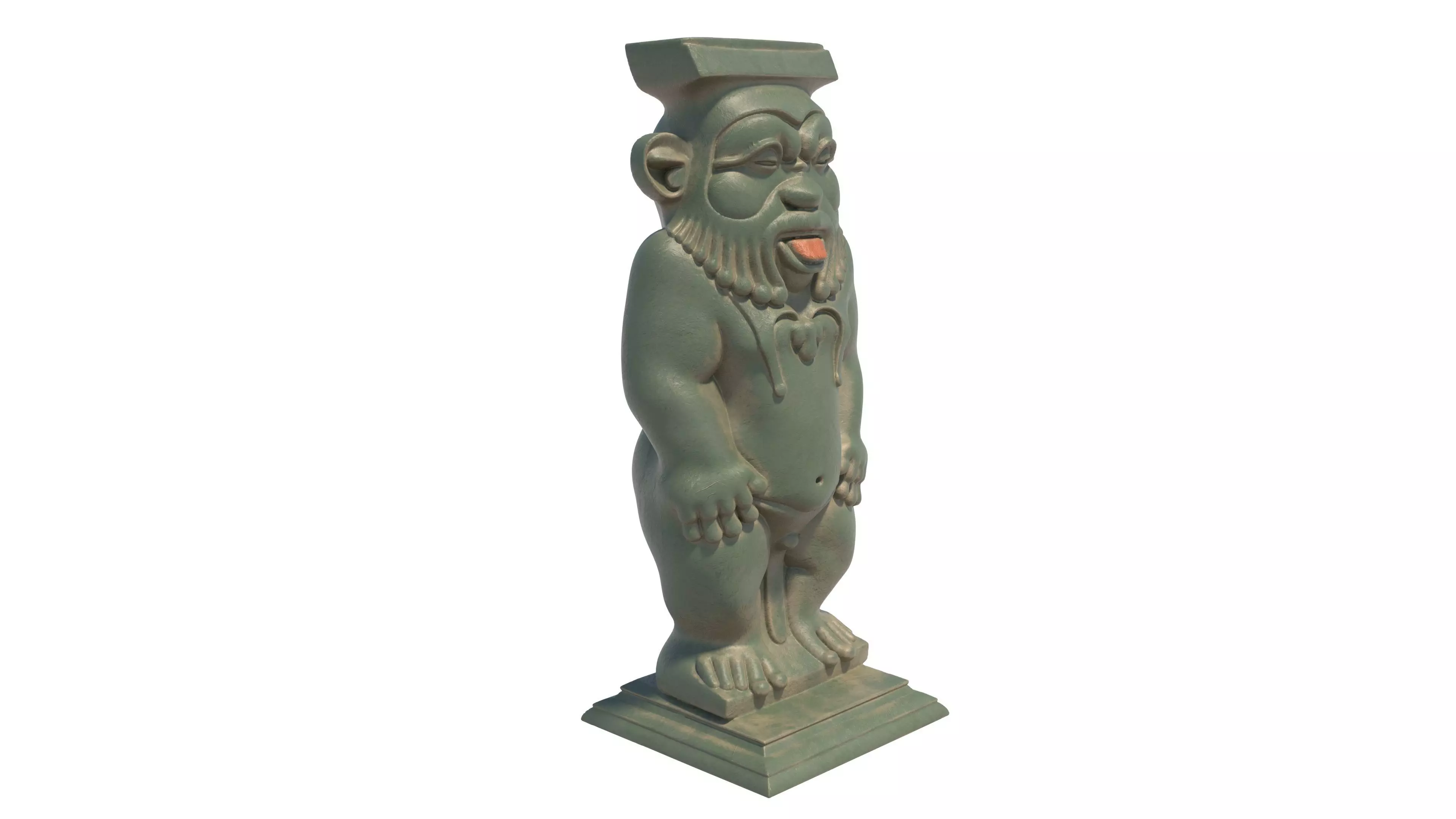 Bes statue Low-poly 3D model_2