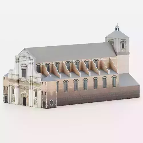 Sint Walburgakerk Walburgas Church Brugge 3D Lowpoly Model