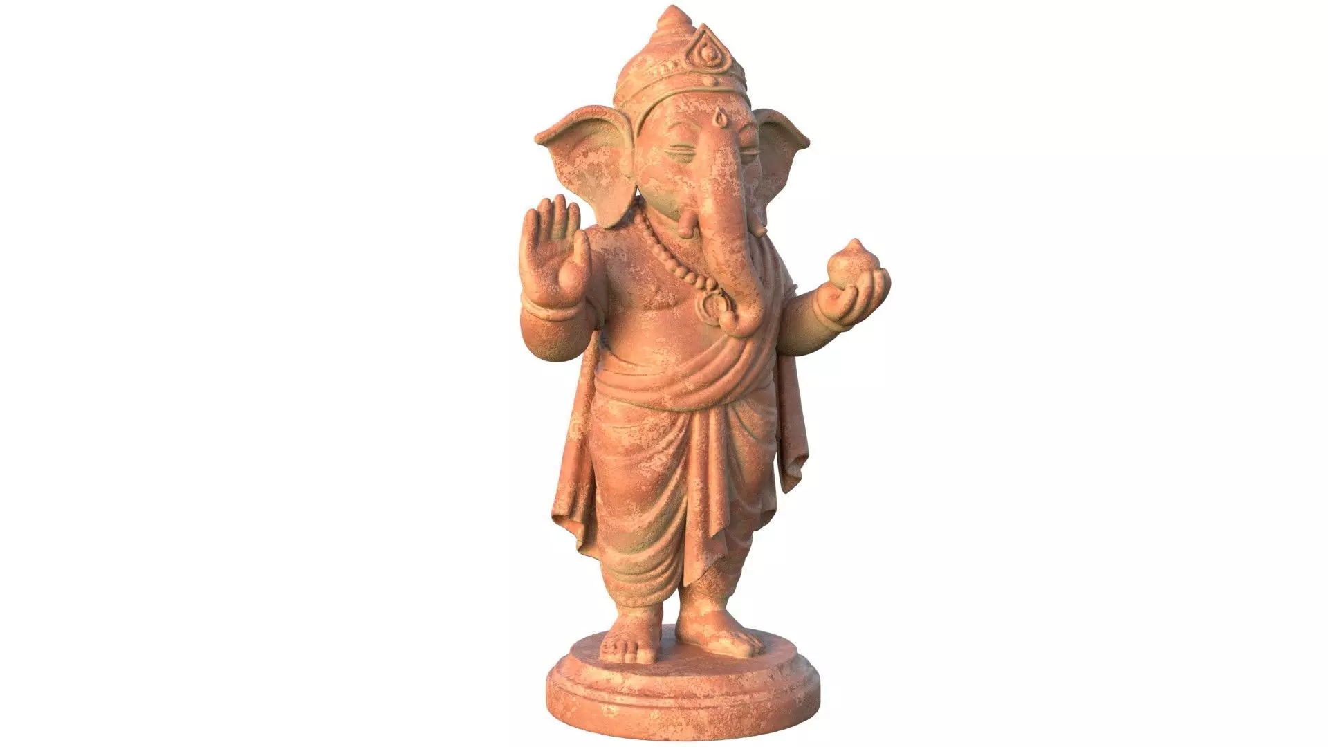 Lord Ganesha Statue Clay Low-poly 3D model