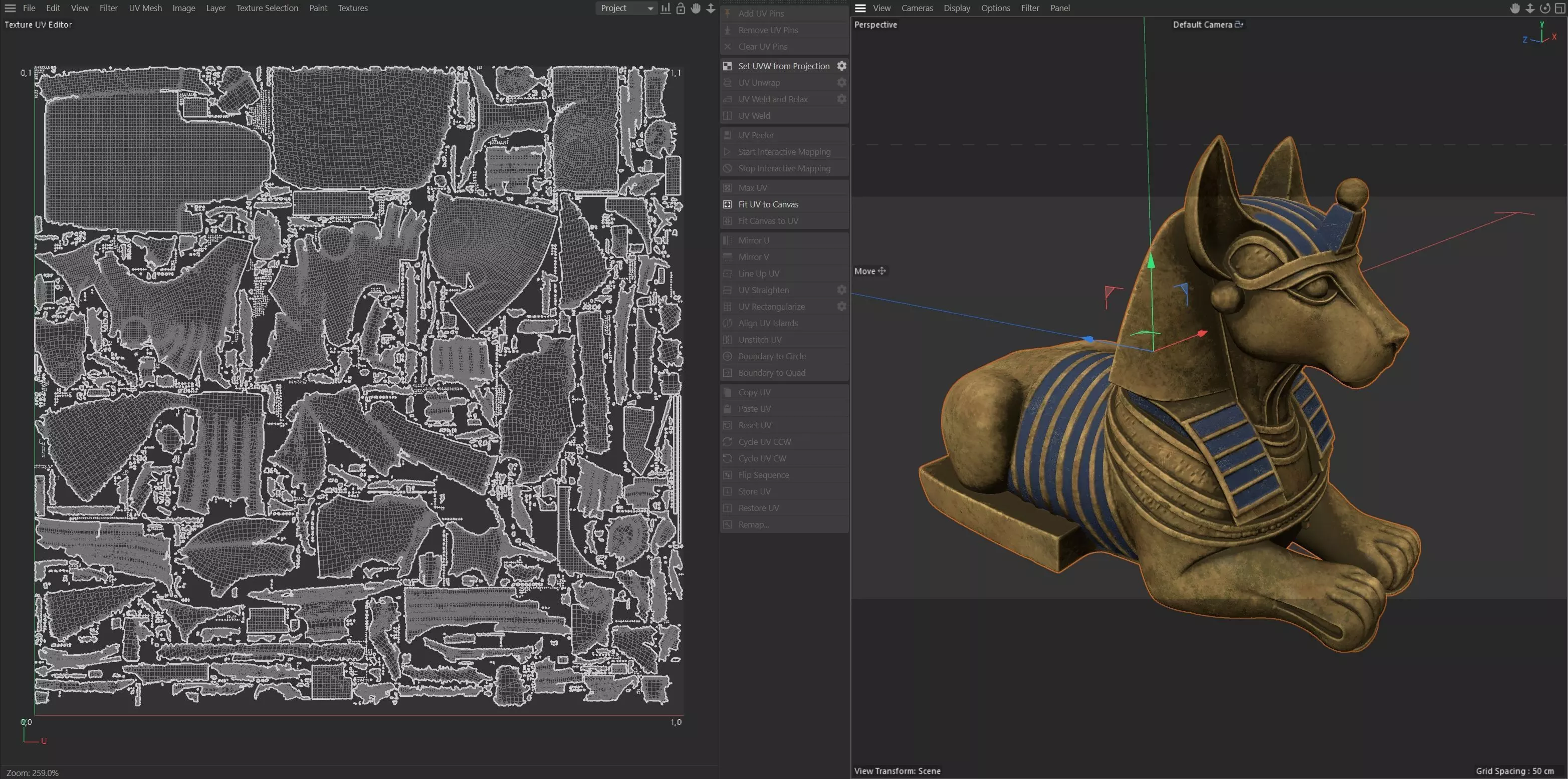 sphinx 4 Low-poly 3D model_7