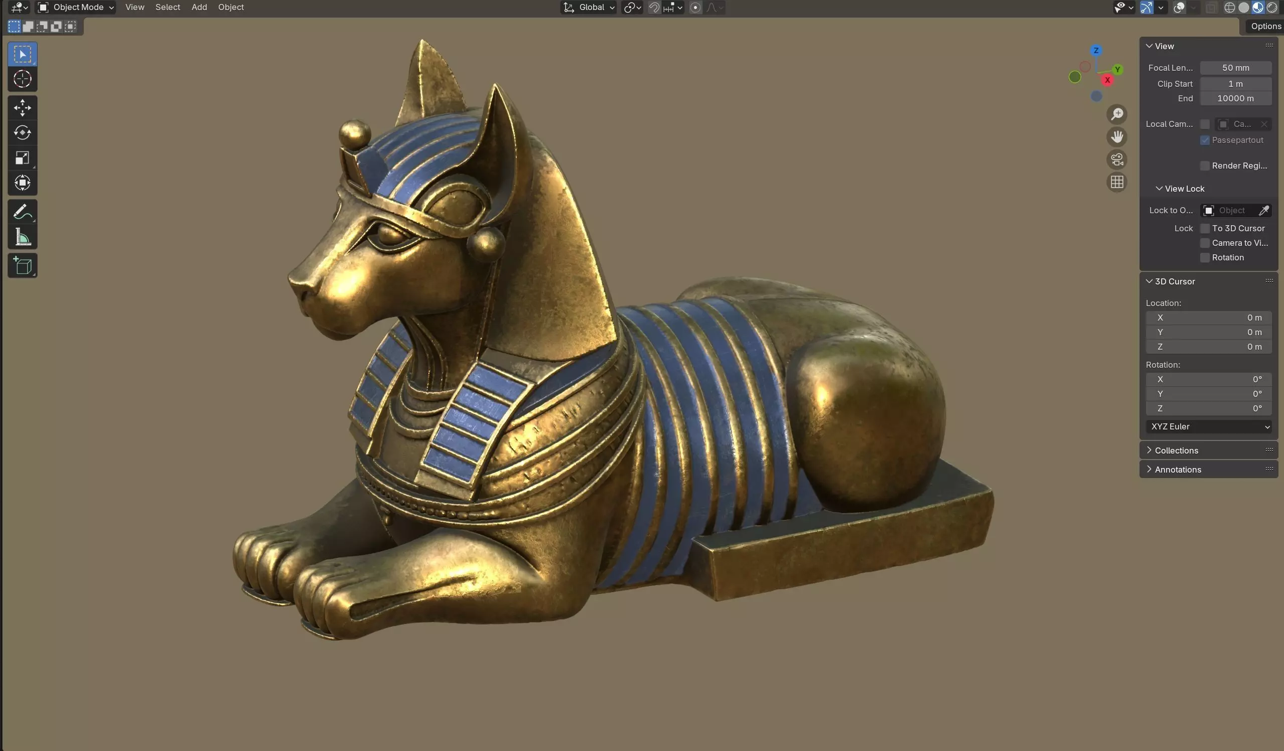 sphinx 4 Low-poly 3D model_6