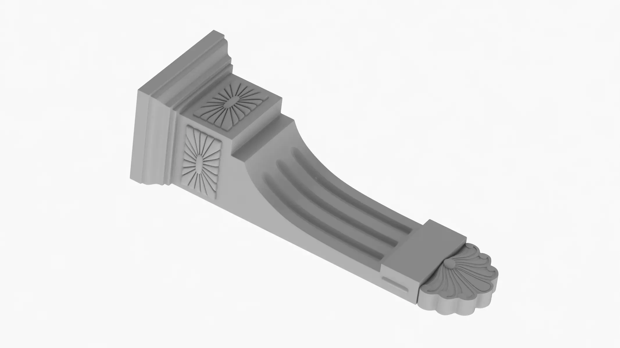 Scroll Corbel 54 Free low-poly 3D model_3