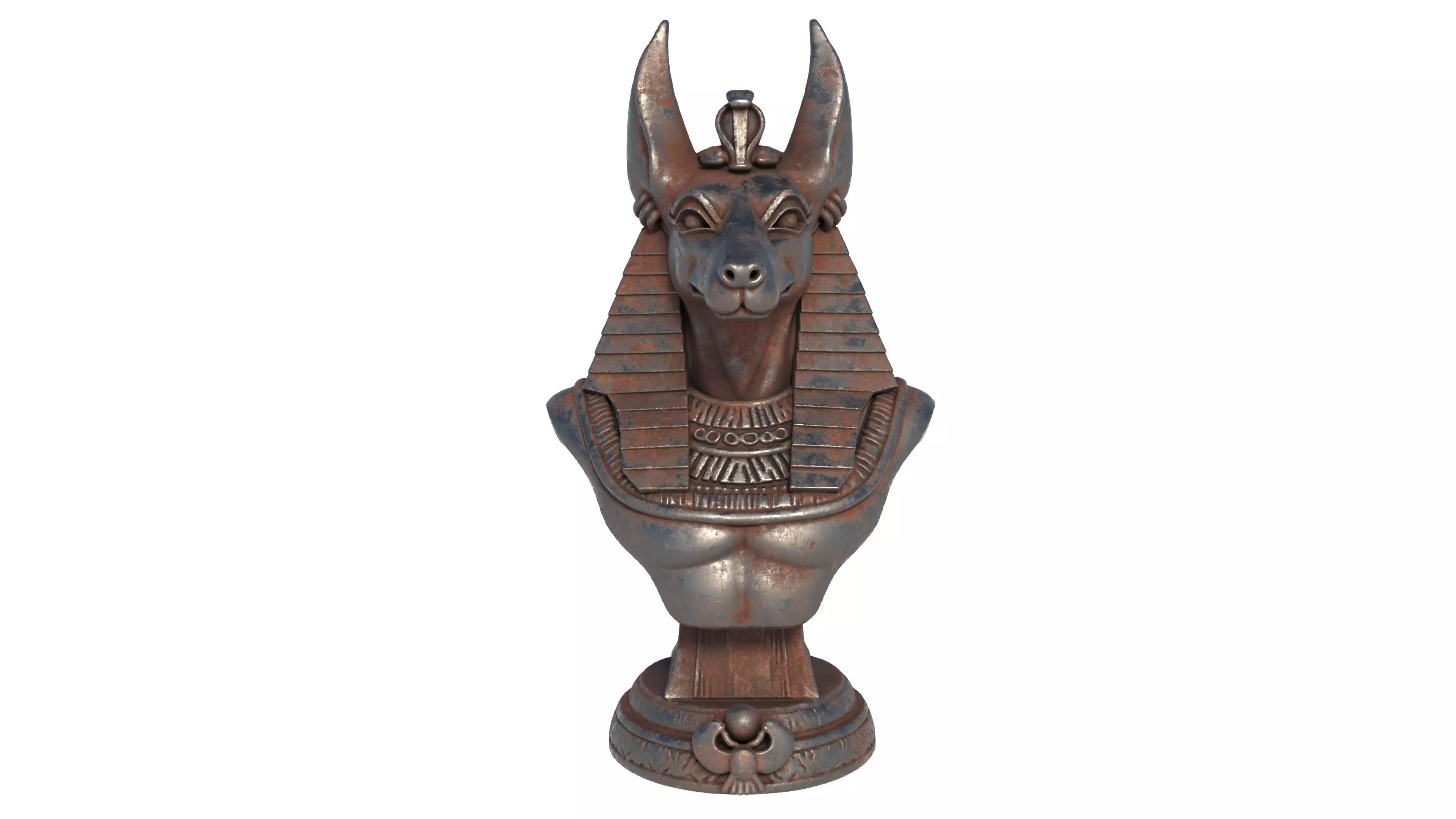 Anubis bust Low-poly 3D model_1