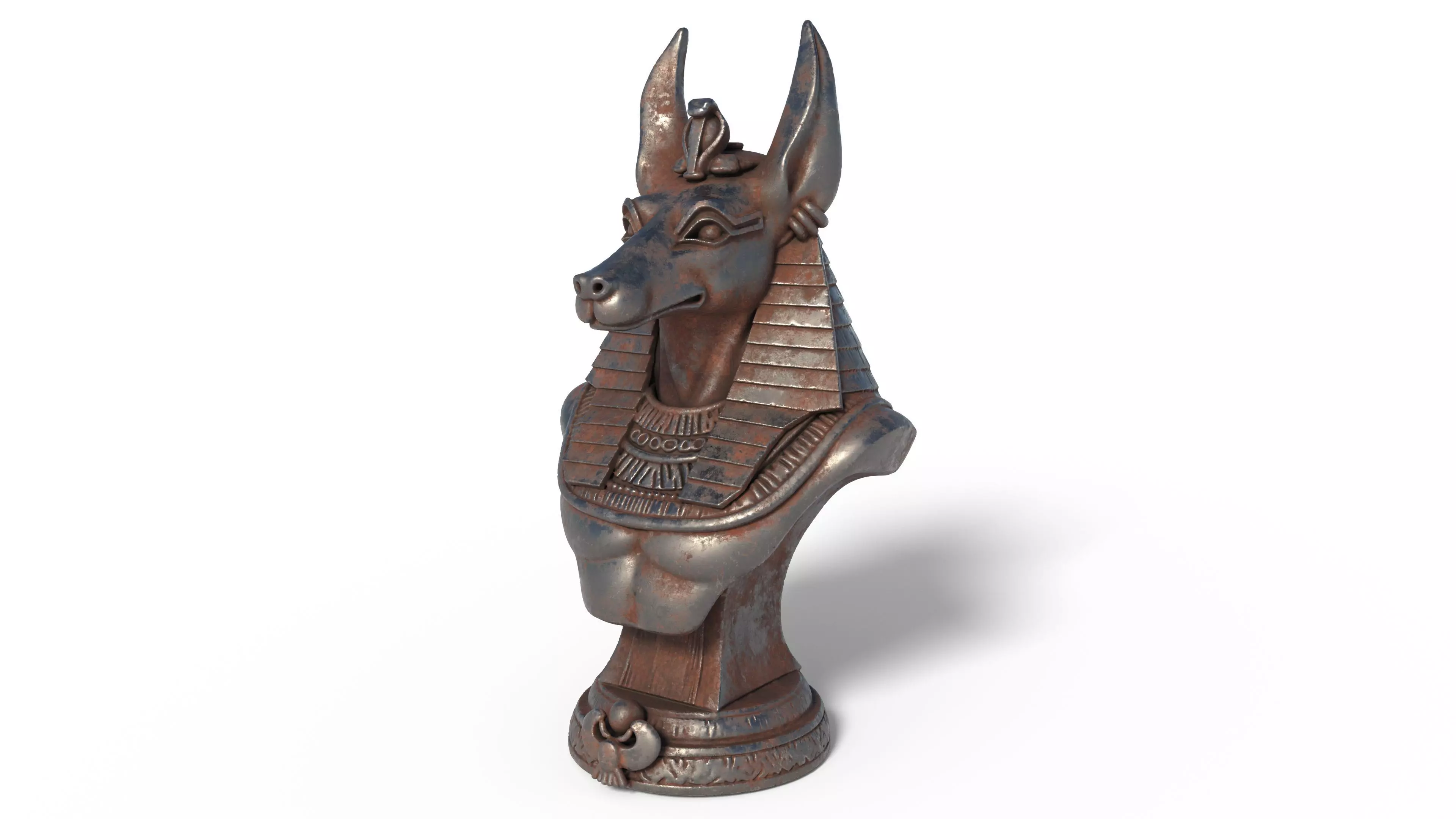 Anubis bust Low-poly 3D model_0