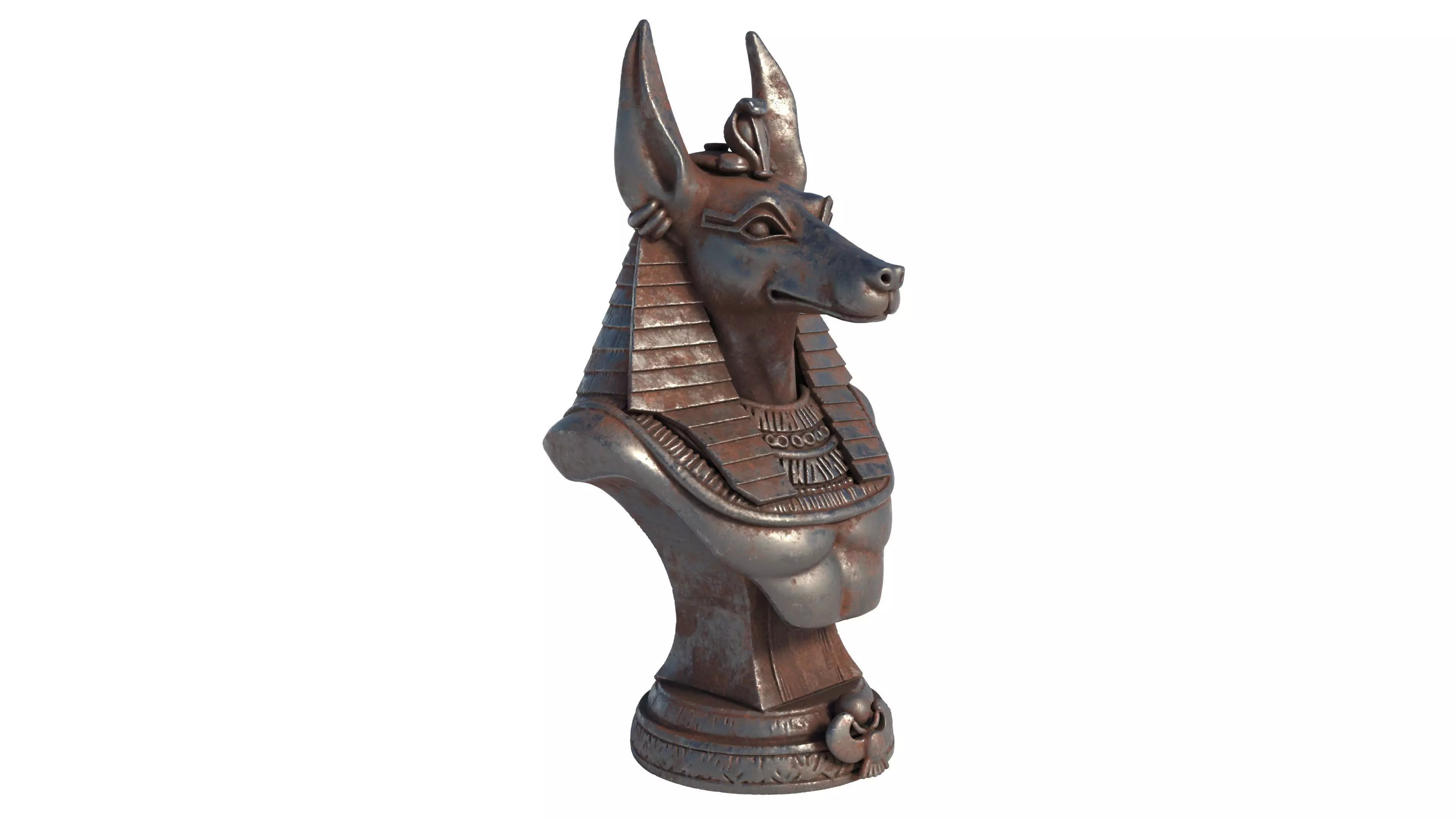 Anubis bust Low-poly 3D model_2