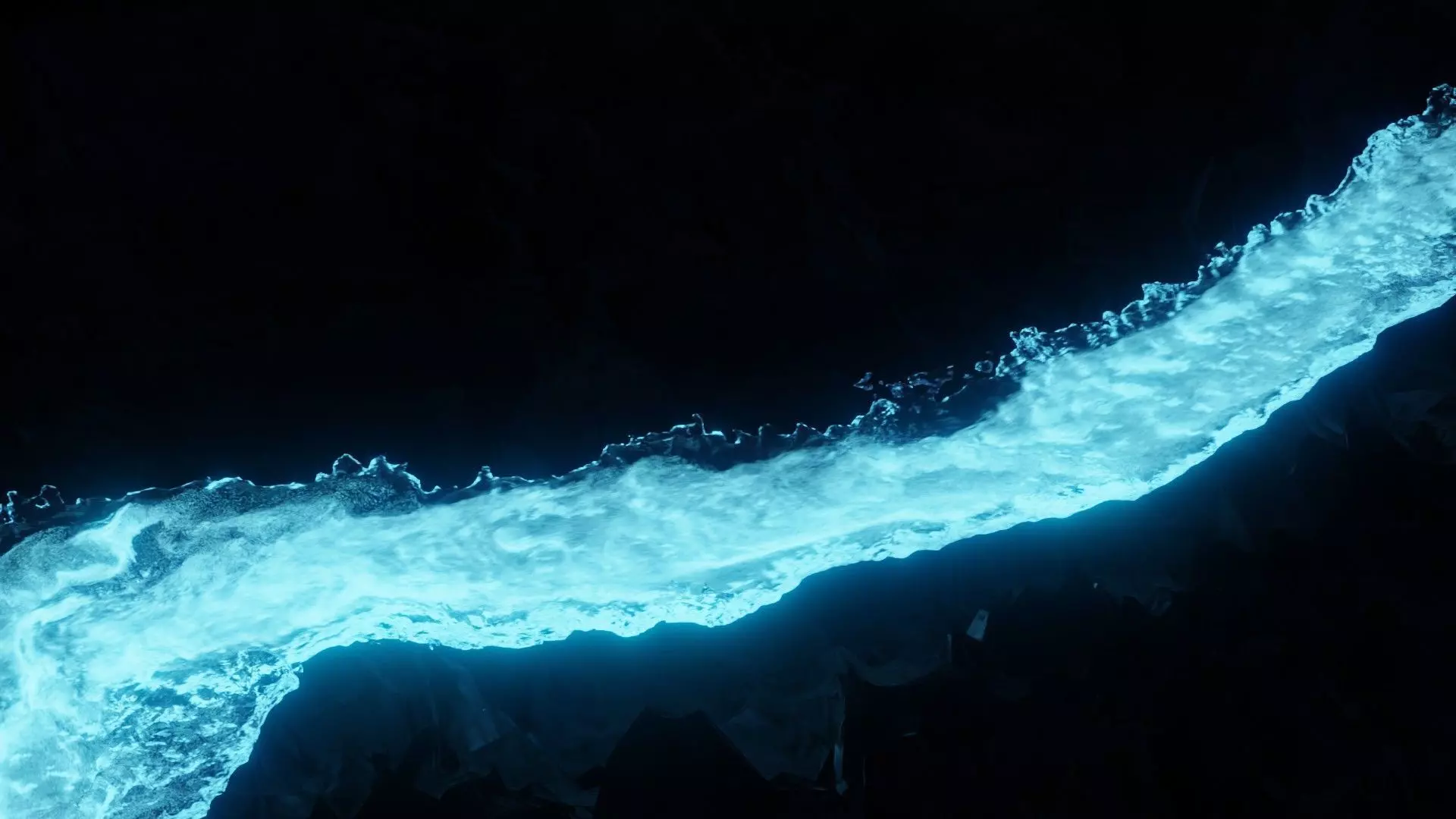 Glowing River Animation 3D model_11