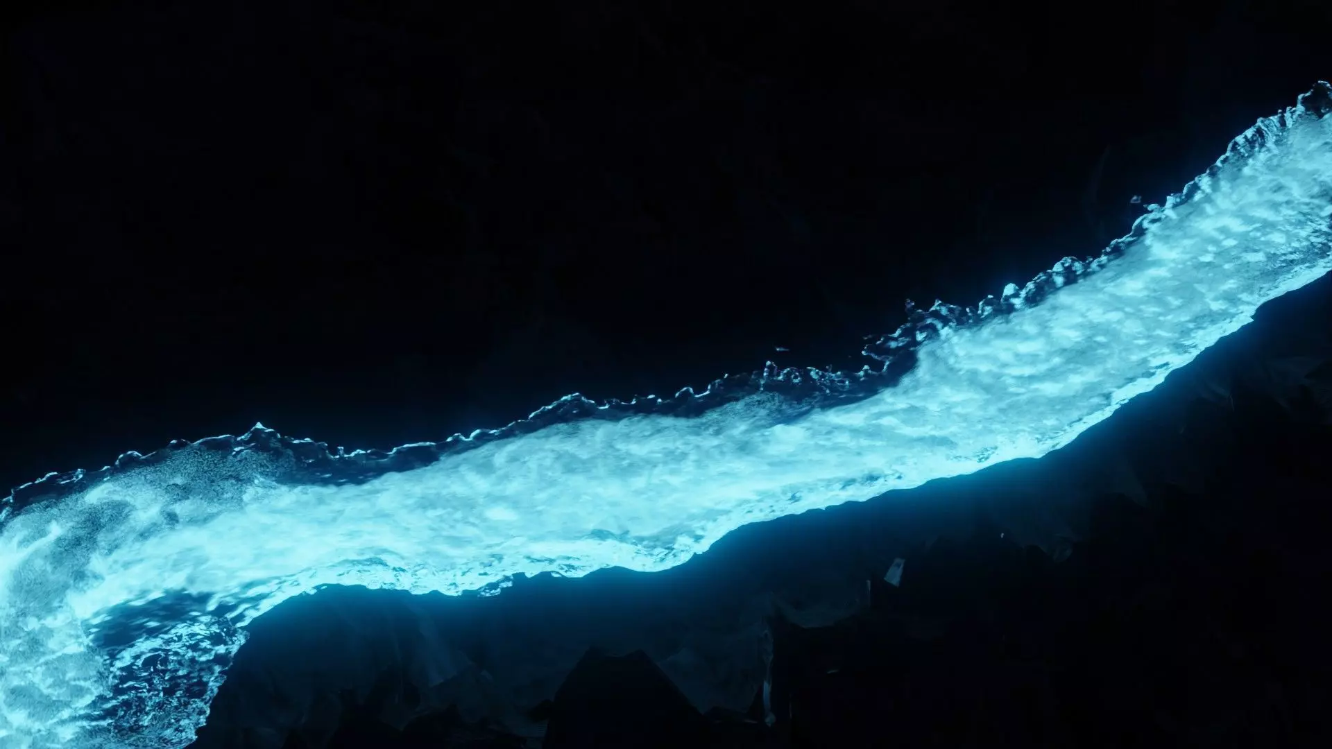 Glowing River Animation 3D model_7