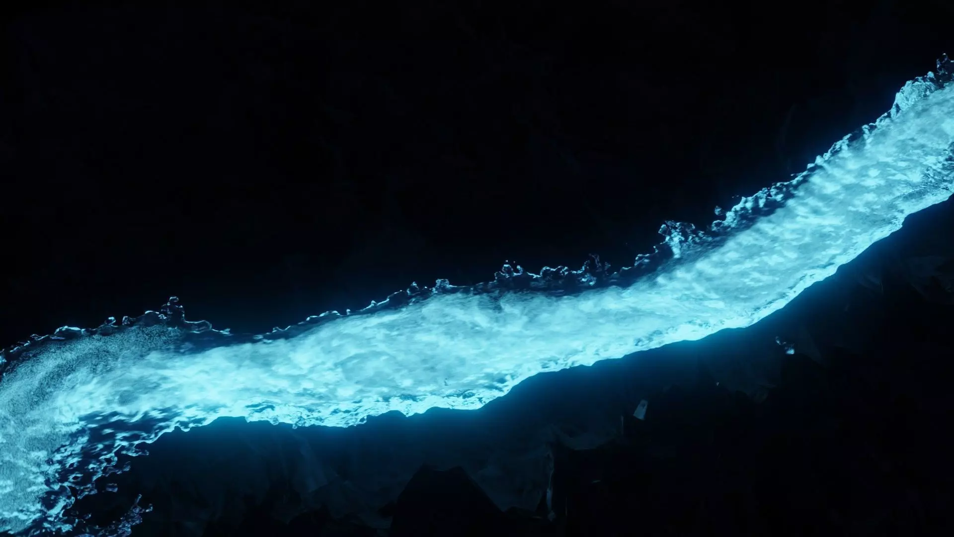 Glowing River Animation 3D model_2