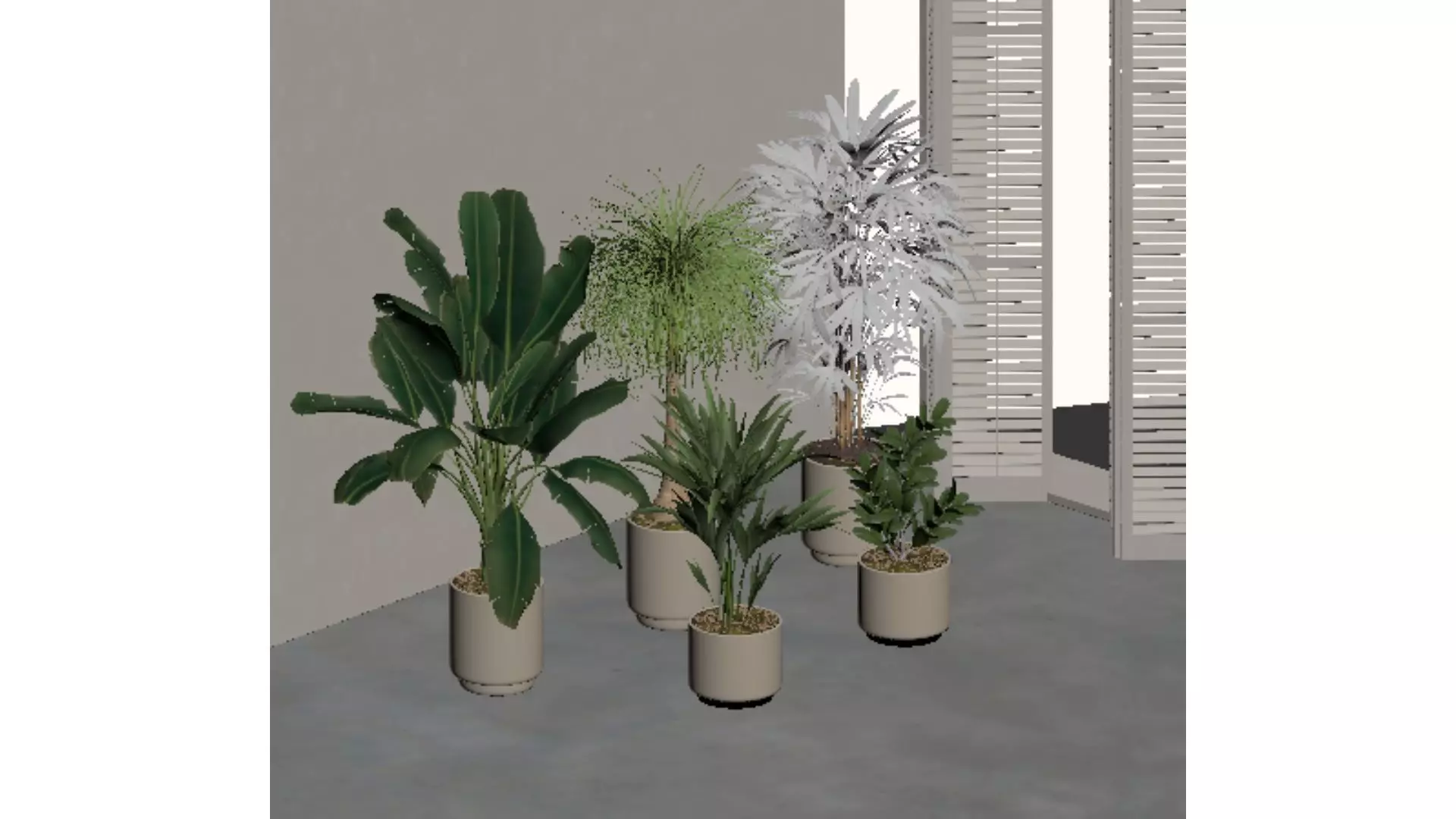 Indoor green plant landscape Low-poly 3D model_5
