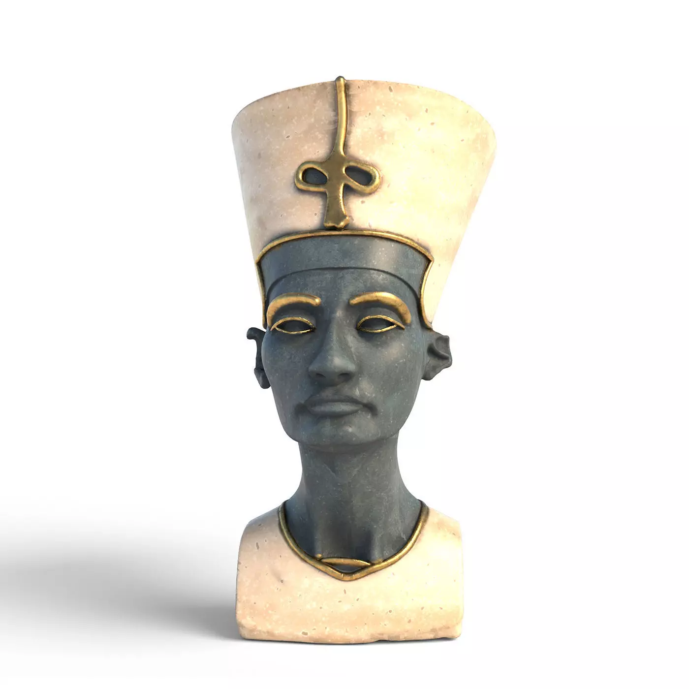 nefertiti Low-poly 3D model_6