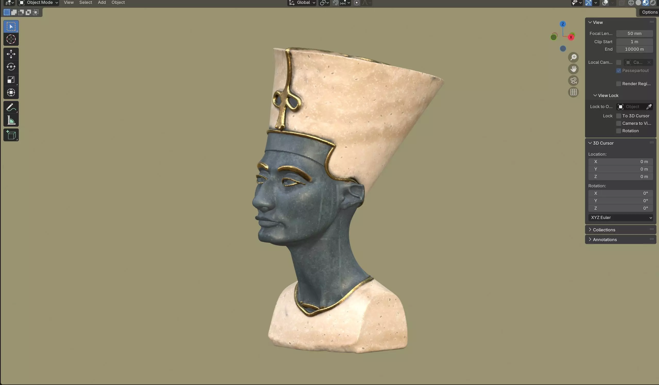 nefertiti Low-poly 3D model_5
