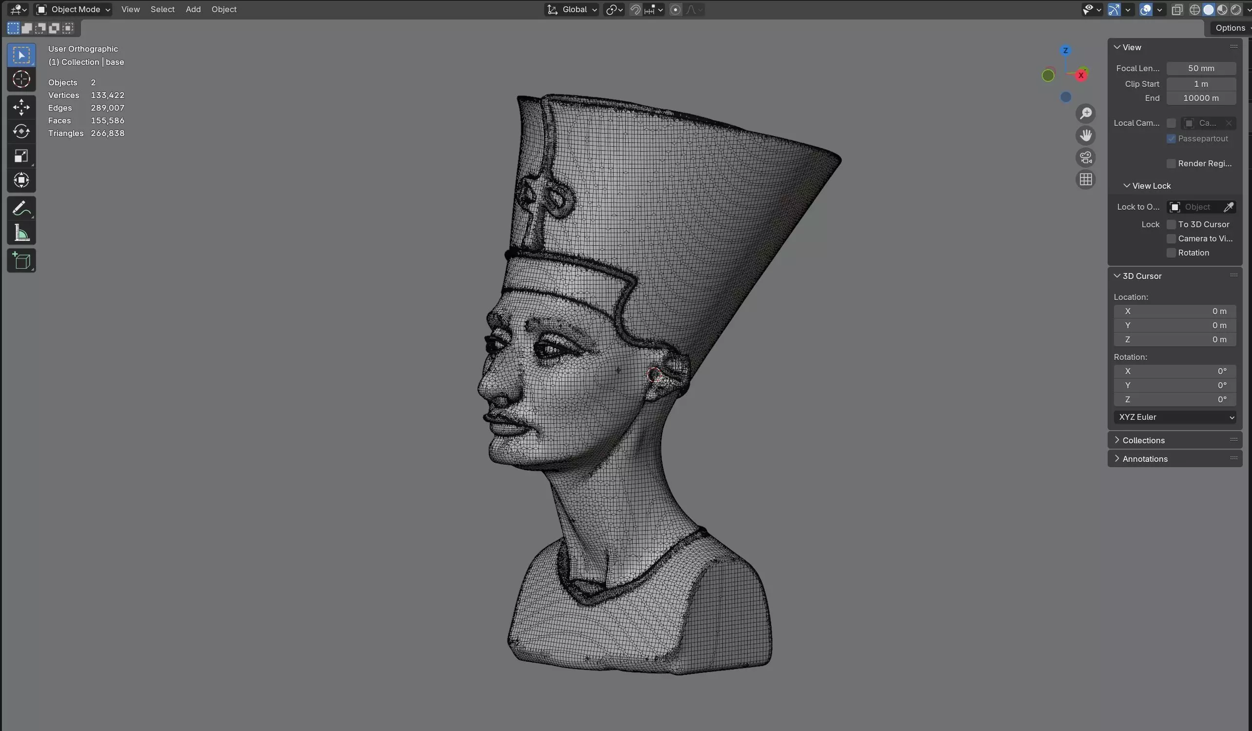 nefertiti Low-poly 3D model_8