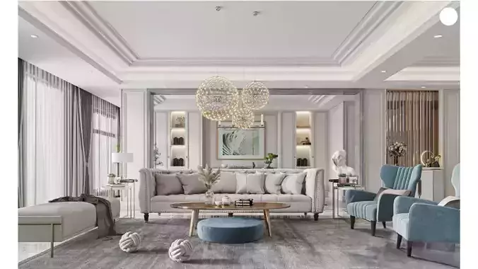 French style light luxury living room
