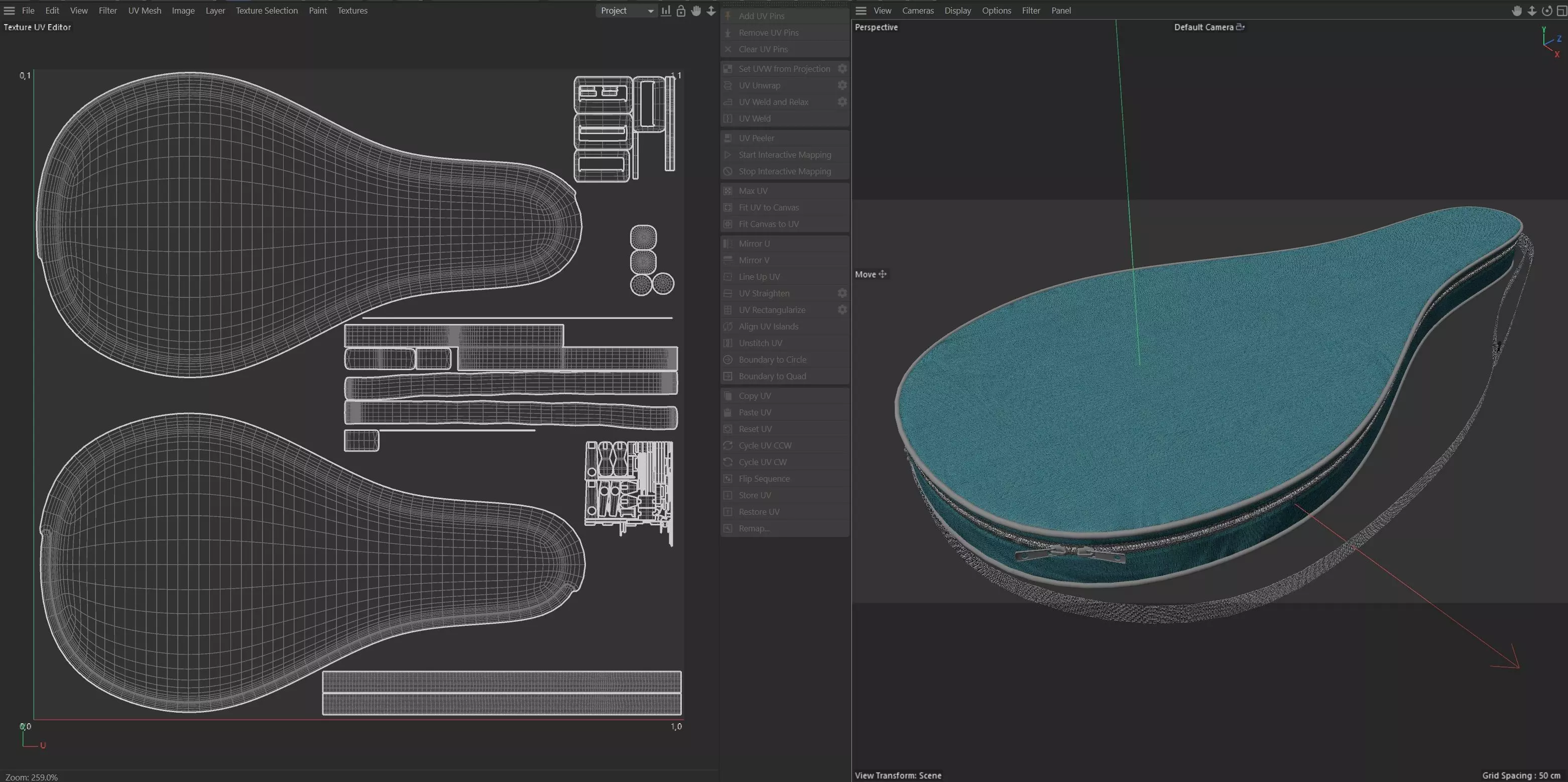 racket bag Blue Low-poly 3D model_8